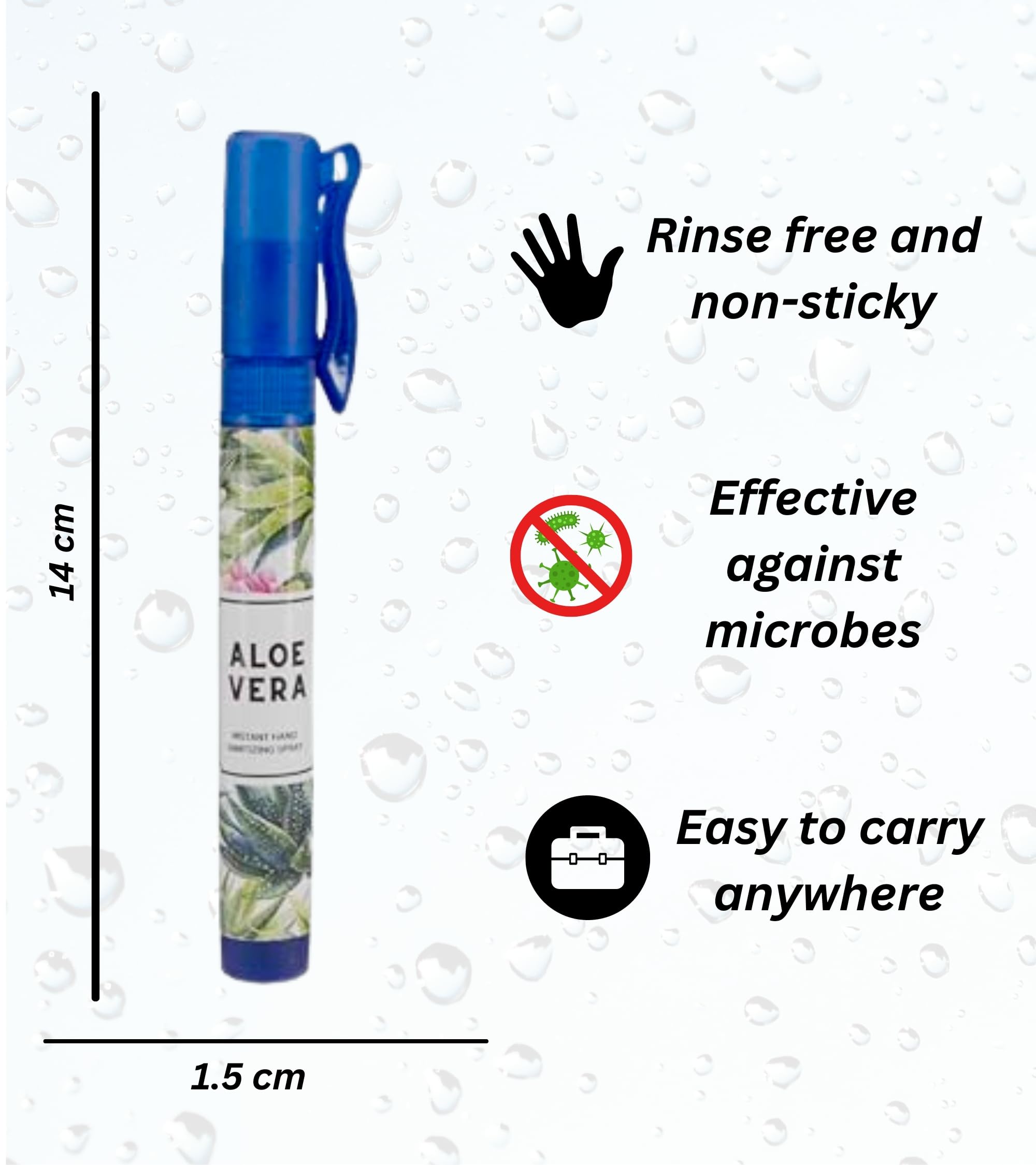 Eternia® Sanitizing Spray Pen – Portable Rinse-Free Antibacterial Hand Cleanser Spray for Adults & Kids | Instant Hand Sanitizer, Quick-Drying & Non-Sticky Hygiene Solution for On-the-Go Protection | 10ml Each | Pack of 3