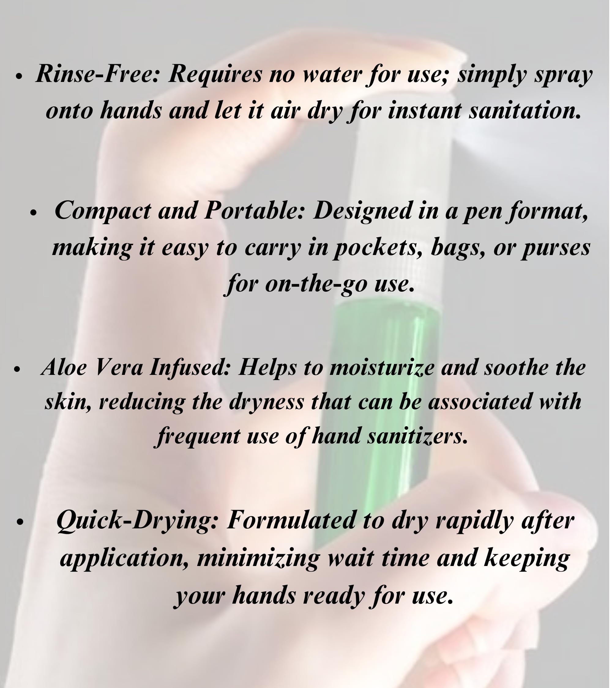 Eternia® Sanitizing Spray Pen – Portable Rinse-Free Antibacterial Hand Cleanser Spray for Adults & Kids | Instant Hand Sanitizer, Quick-Drying & Non-Sticky Hygiene Solution for On-the-Go Protection | 10ml Each | Pack of 3