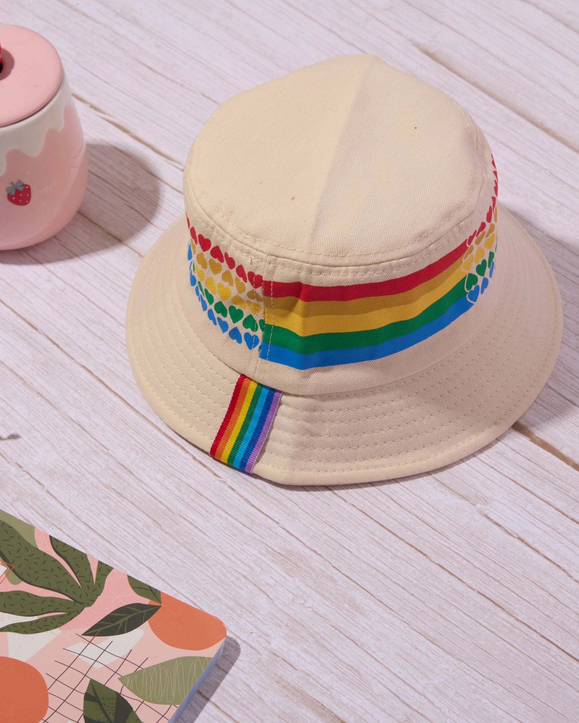 Premsons® Rainbow Hearts Girls’ Casual Cap – Adjustable & Lightweight Hats for Kids’ Travel, Outdoor Adventures & Sports