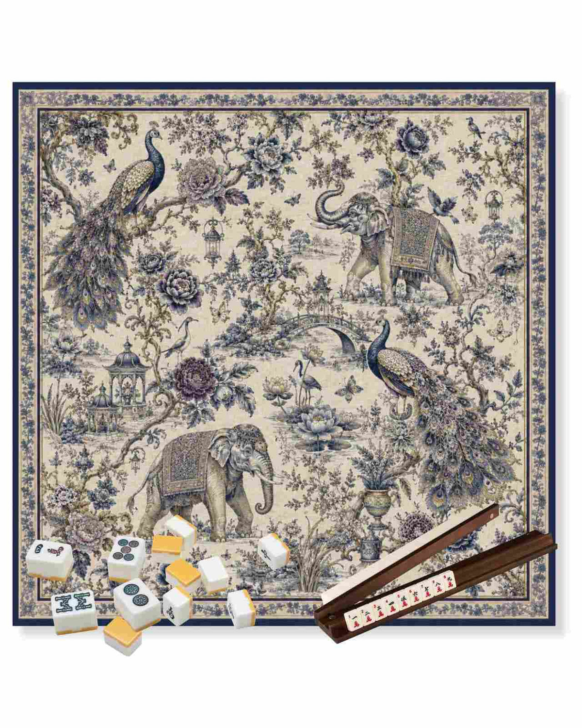 Premsons Heritage Mahjong Mat – 33 x 33 inch Large Table Game Mat