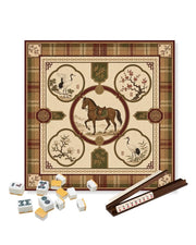 Premsons® Highlands Mahjong Table Mat – Premium Anti-Slip Square Gaming & Decorative Mat - 23 x 23 inch - Versatile Non-Slip Play Surface
