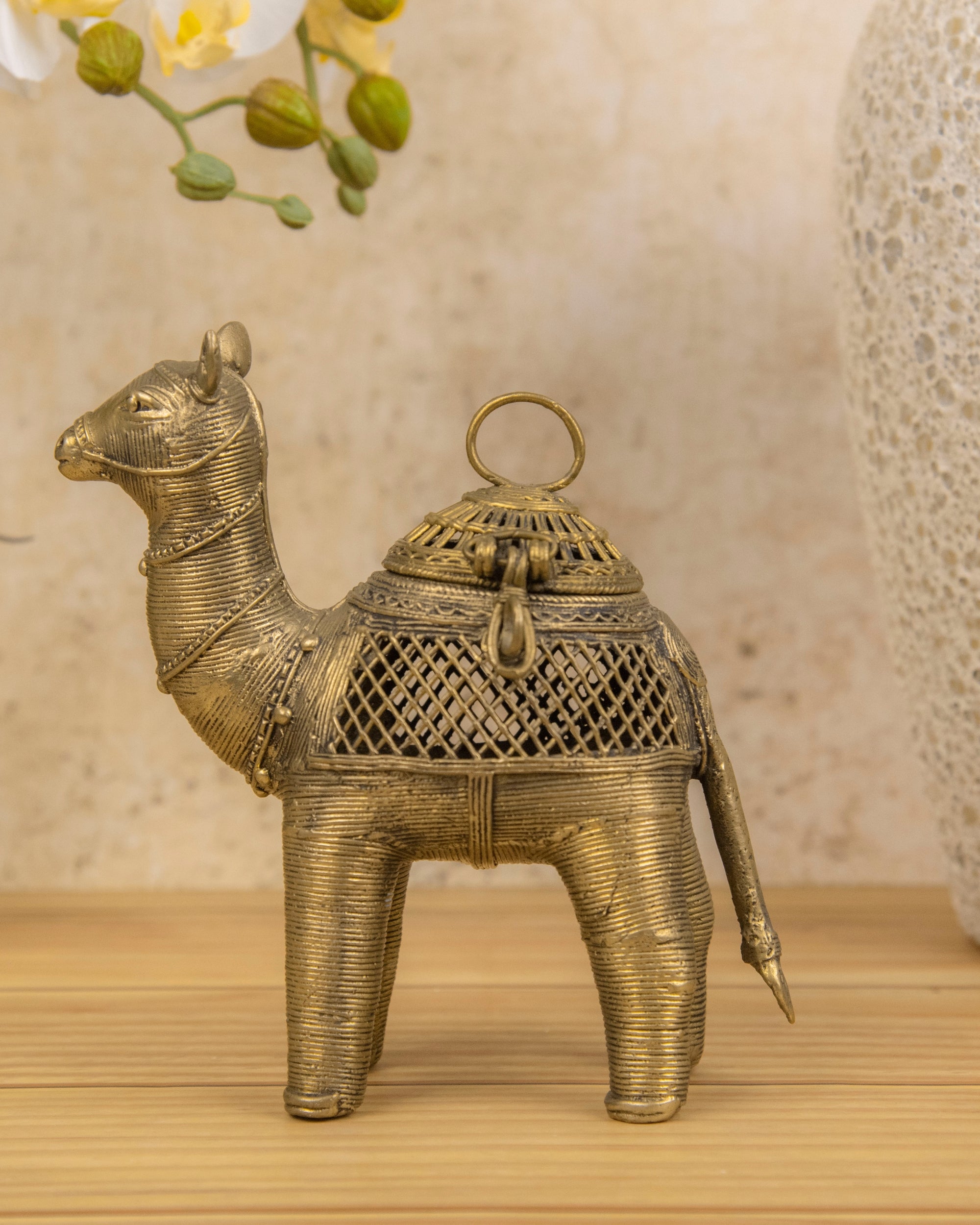 Premsons® Camel Brass Figurine | Handcrafted Decorative Animal Sculpture for Home, Office & Festive Décor