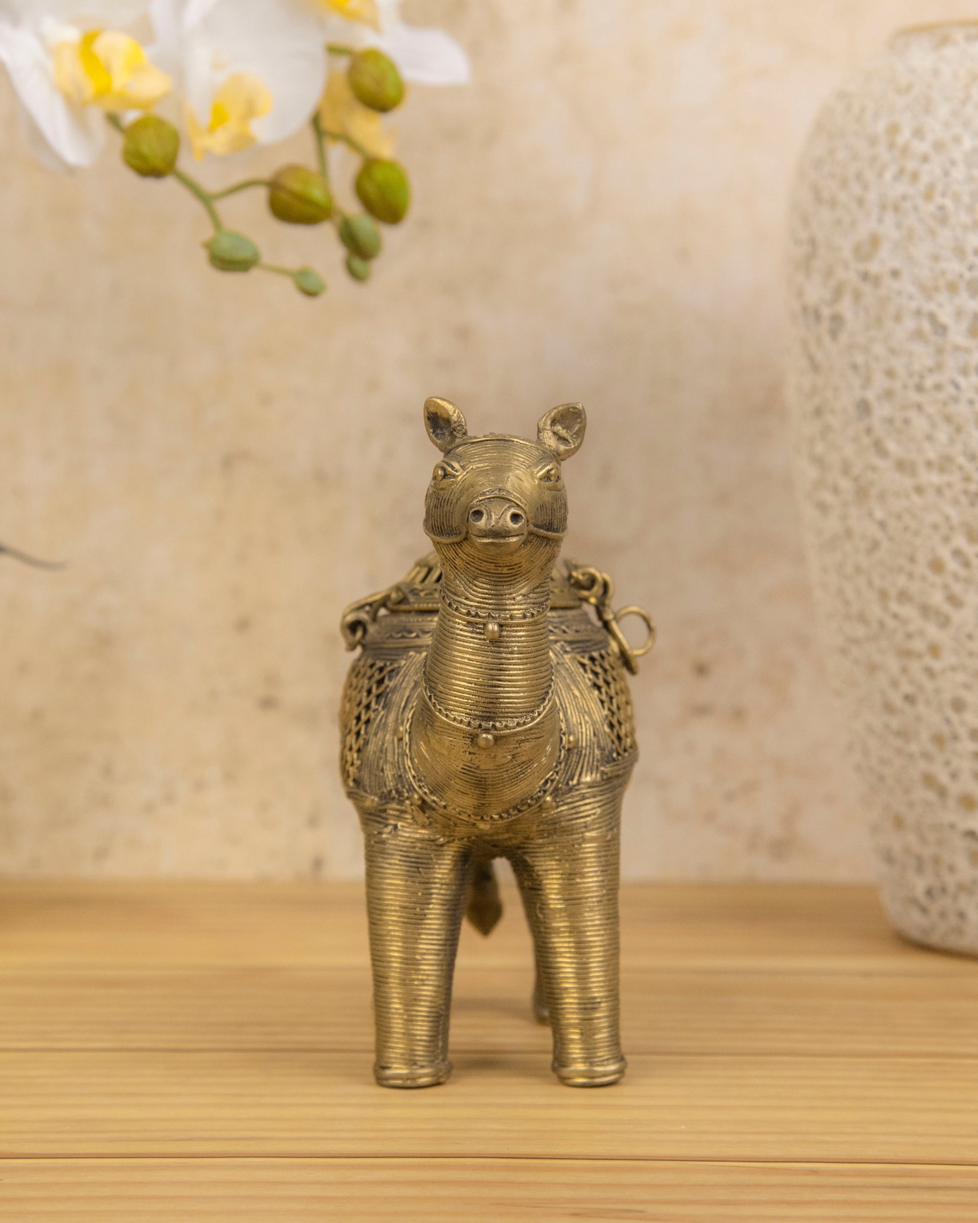 Premsons® Camel Brass Figurine | Handcrafted Decorative Animal Sculpture for Home, Office & Festive Décor