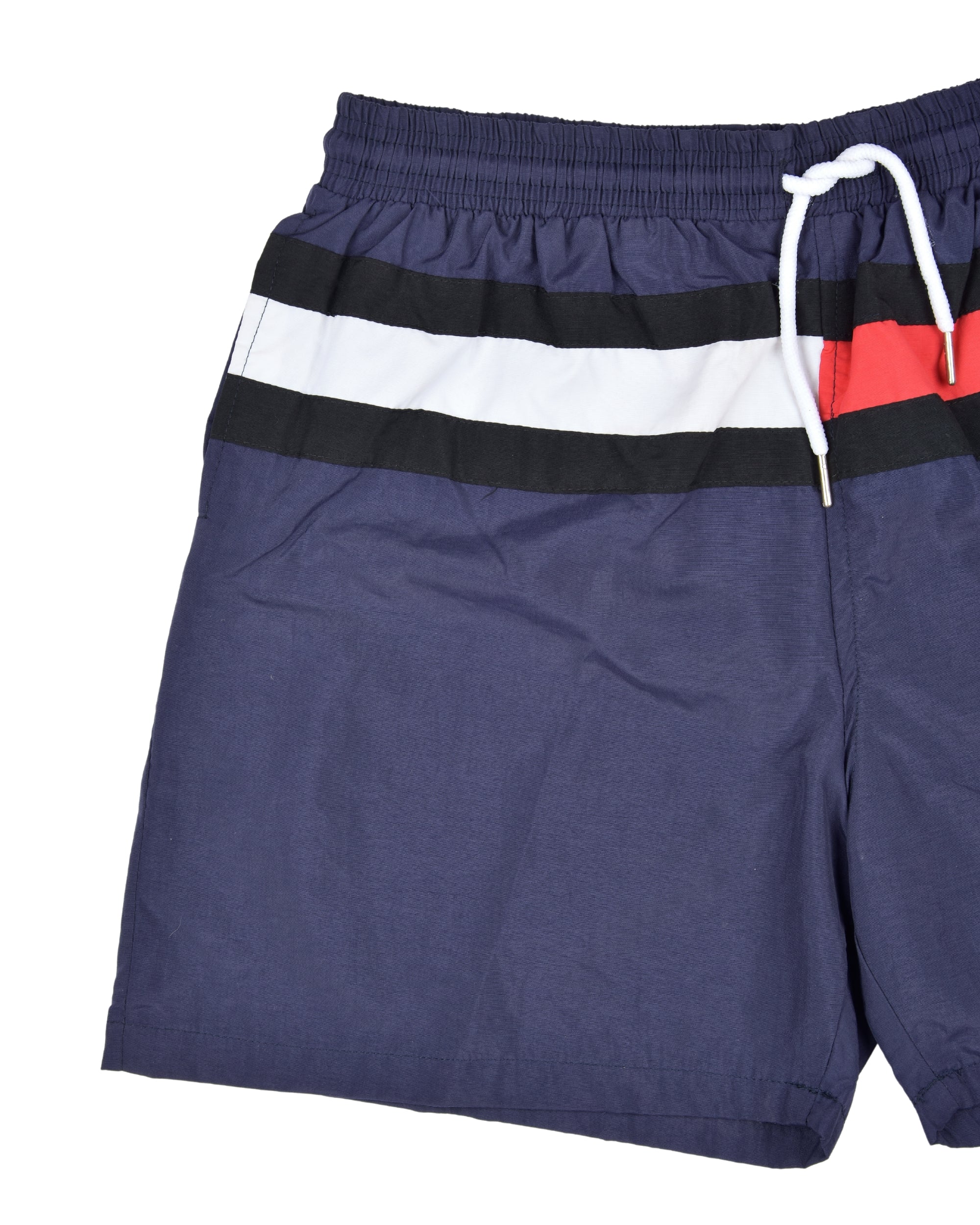 Premsons® Men's Striped Swim Shorts with Pockets, Adjustable Drawstring, Quick-Dry Fabric & Comfortable Fit – Beach & Pool Wear - Black - Free Size