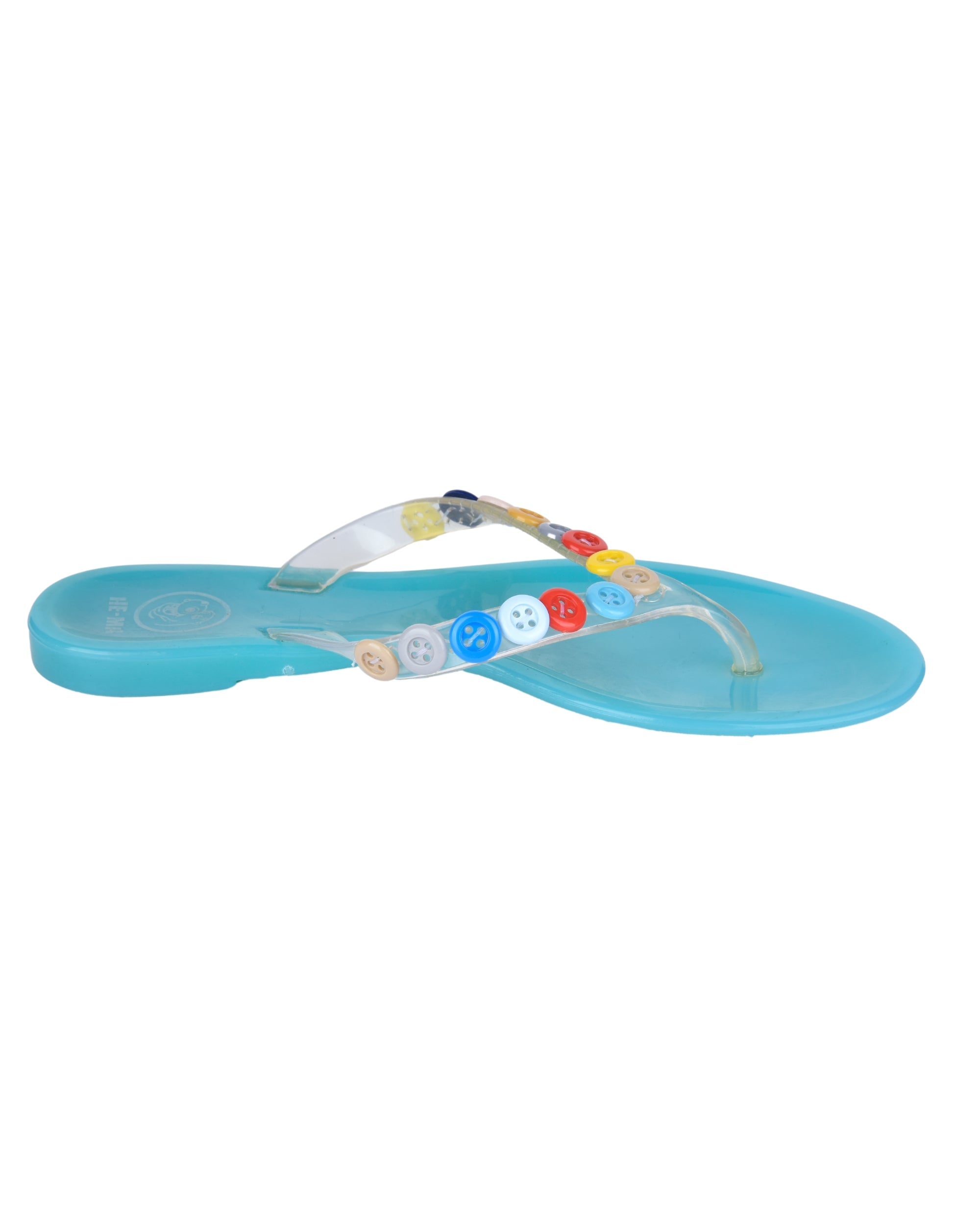 Premsons® Girls Fancy Slippers with Rainbow Button - Stylish Sandals for Kids | Comfortable & Durable Footwear | Cute Dailywear Sandals for Girls