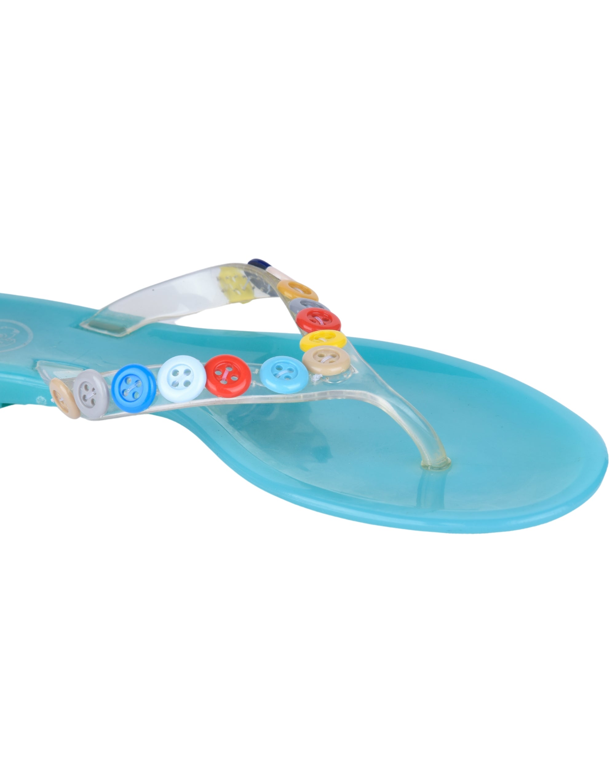 Premsons® Girls Fancy Slippers with Rainbow Button - Stylish Sandals for Kids | Comfortable & Durable Footwear | Cute Dailywear Sandals for Girls