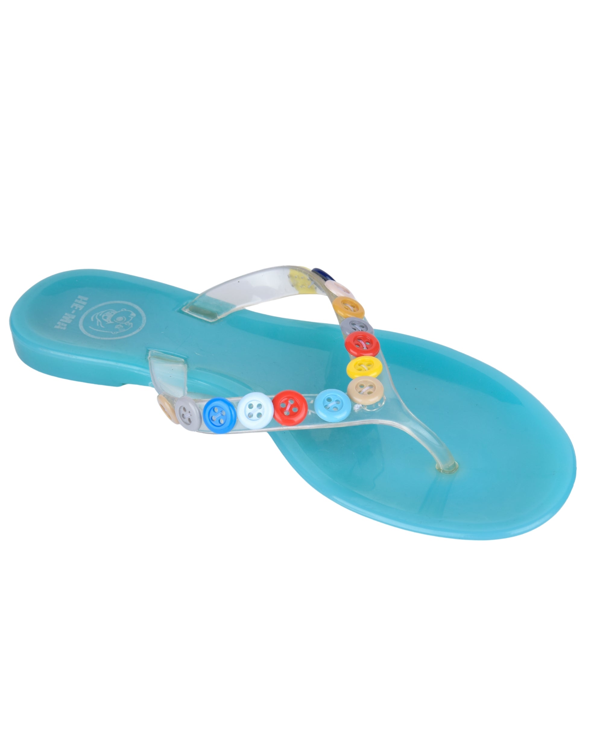 Premsons® Girls Fancy Slippers with Rainbow Button - Stylish Sandals for Kids | Comfortable & Durable Footwear | Cute Dailywear Sandals for Girls