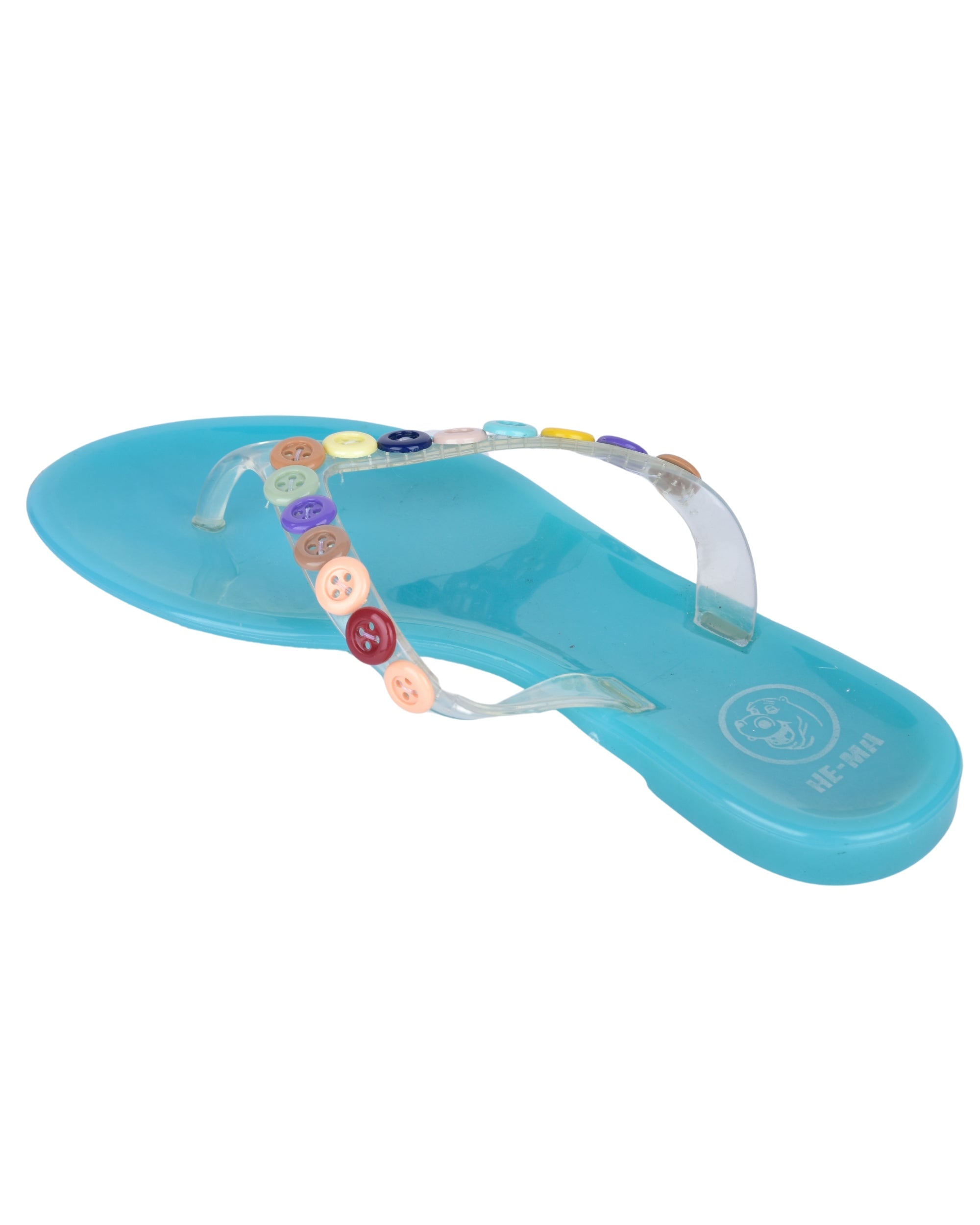 Premsons® Girls Fancy Slippers with Rainbow Button - Stylish Sandals for Kids | Comfortable & Durable Footwear | Cute Dailywear Sandals for Girls