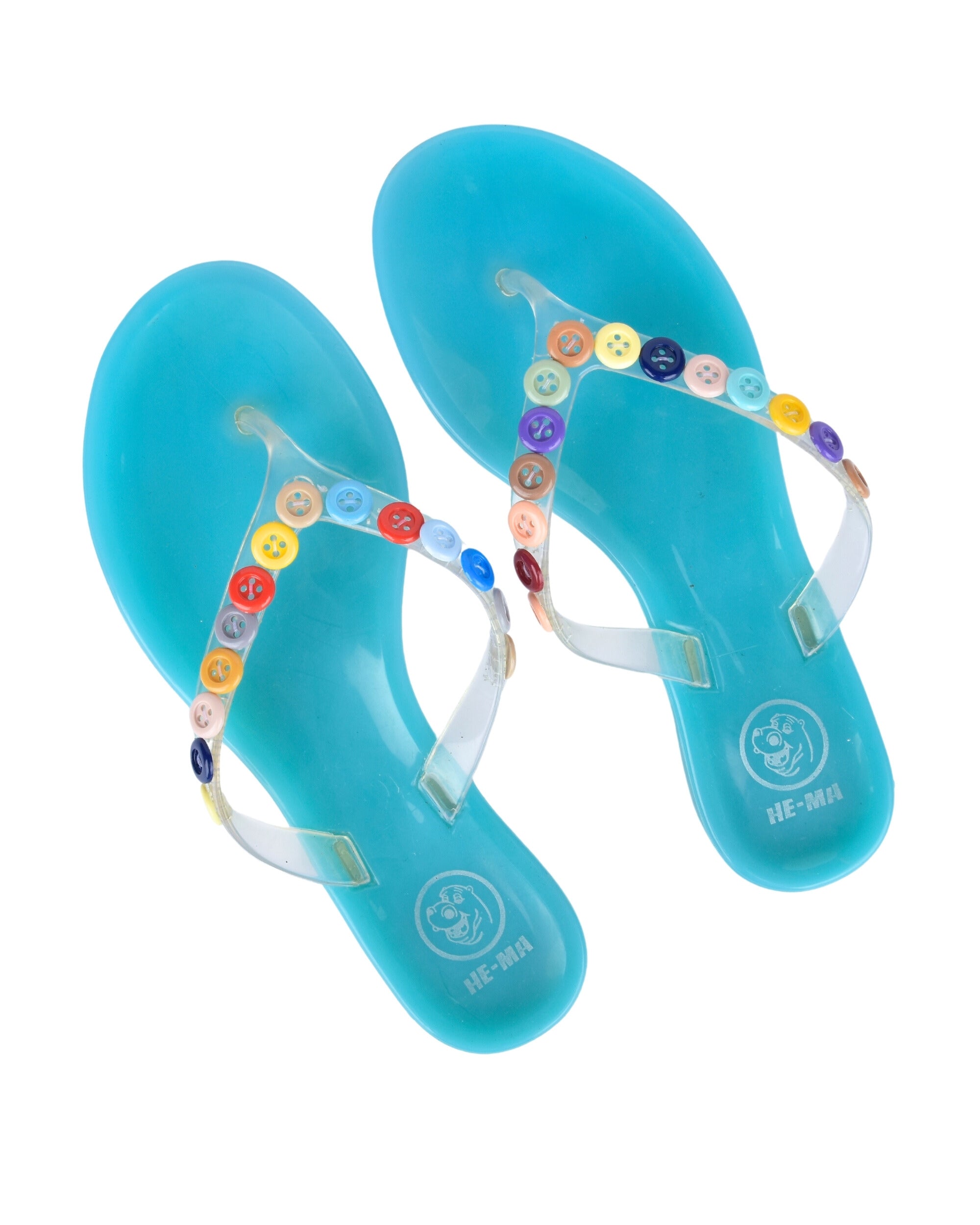 Premsons® Girls Fancy Slippers with Rainbow Button - Stylish Sandals for Kids | Comfortable & Durable Footwear | Cute Dailywear Sandals for Girls