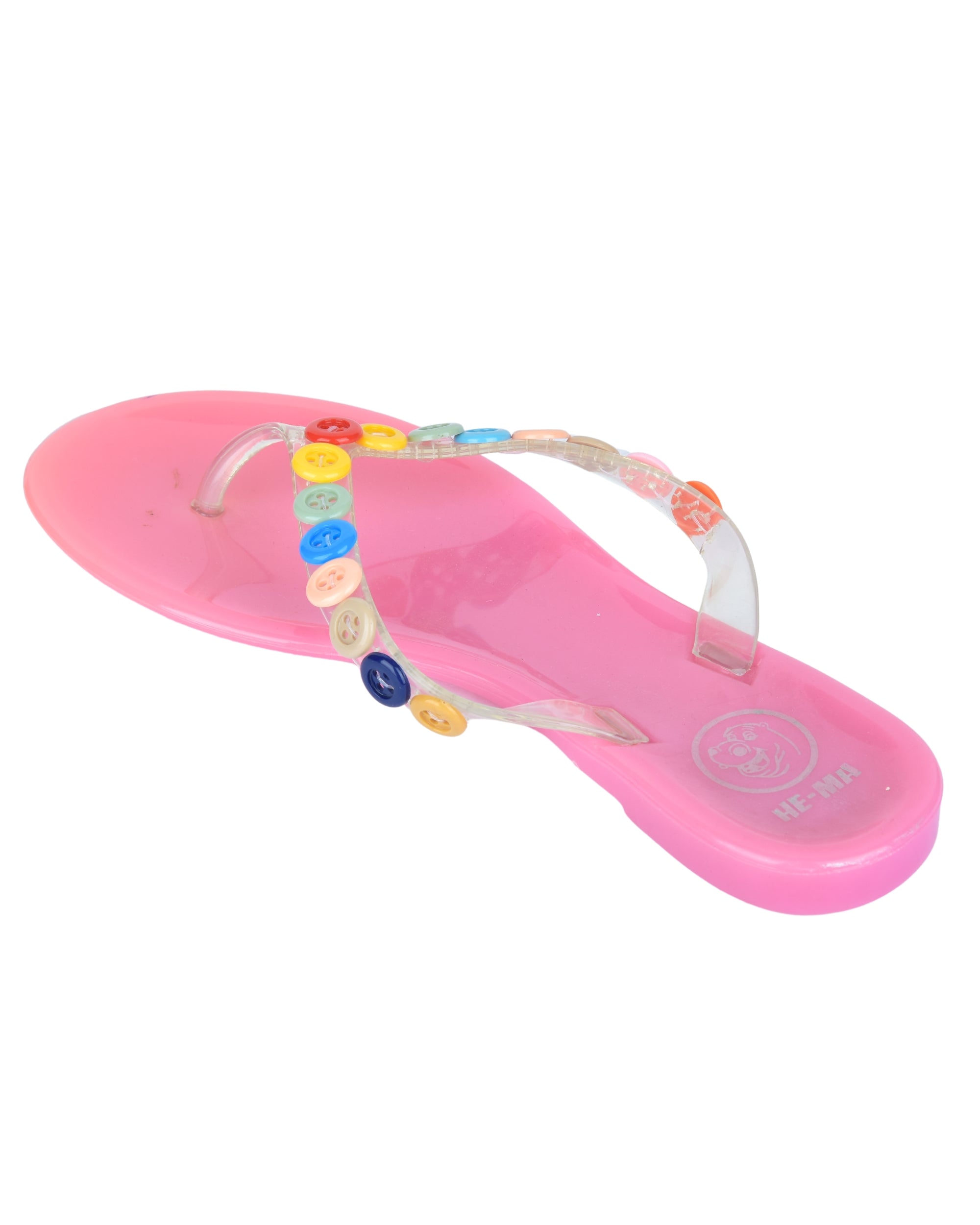 Premsons® Girls Fancy Slippers with Rainbow Button - Stylish Sandals for Kids | Comfortable & Durable Footwear | Cute Dailywear Sandals for Girls