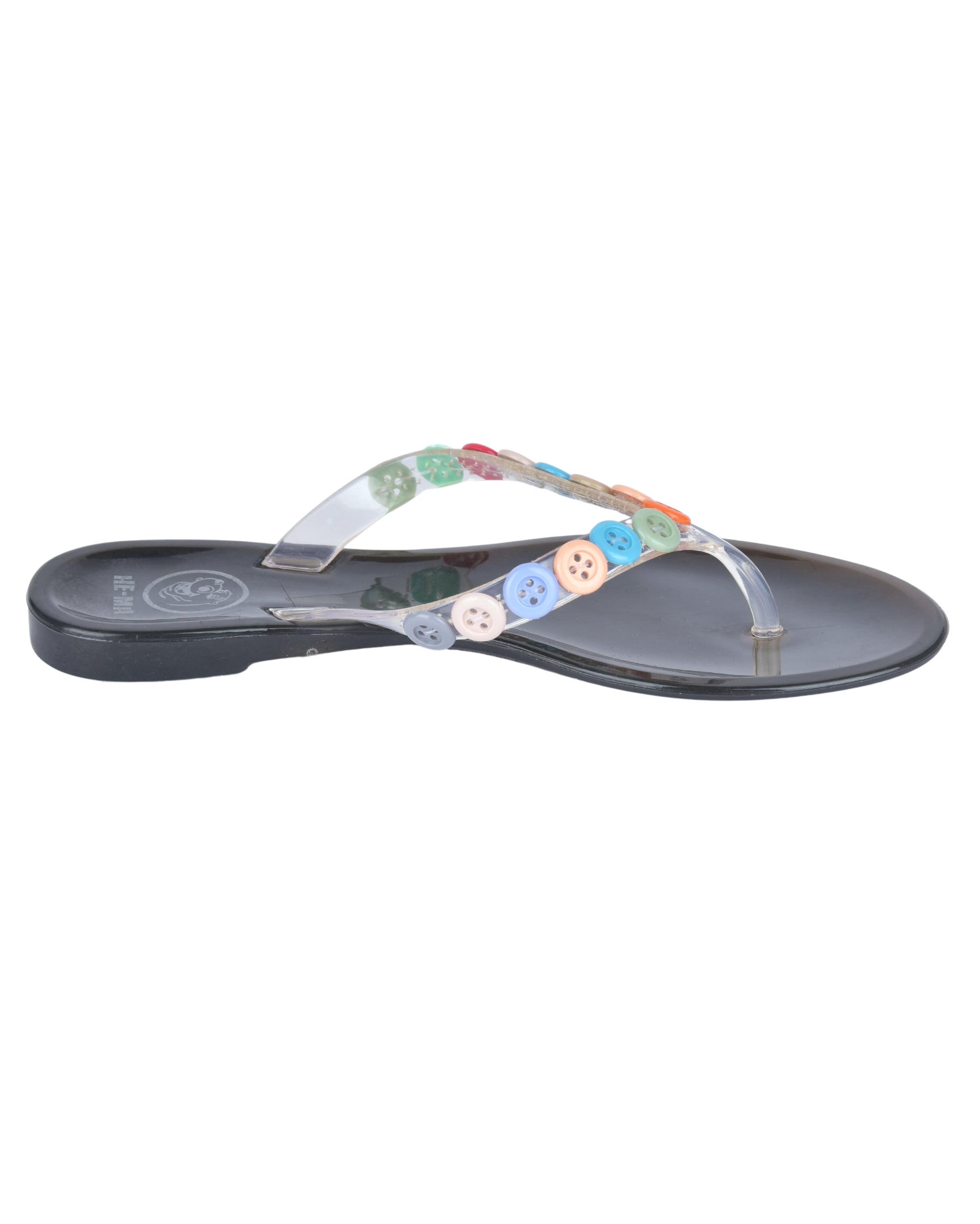 Premsons® Girls Fancy Slippers with Rainbow Button - Stylish Sandals for Kids | Comfortable & Durable Footwear | Cute Dailywear Sandals for Girls