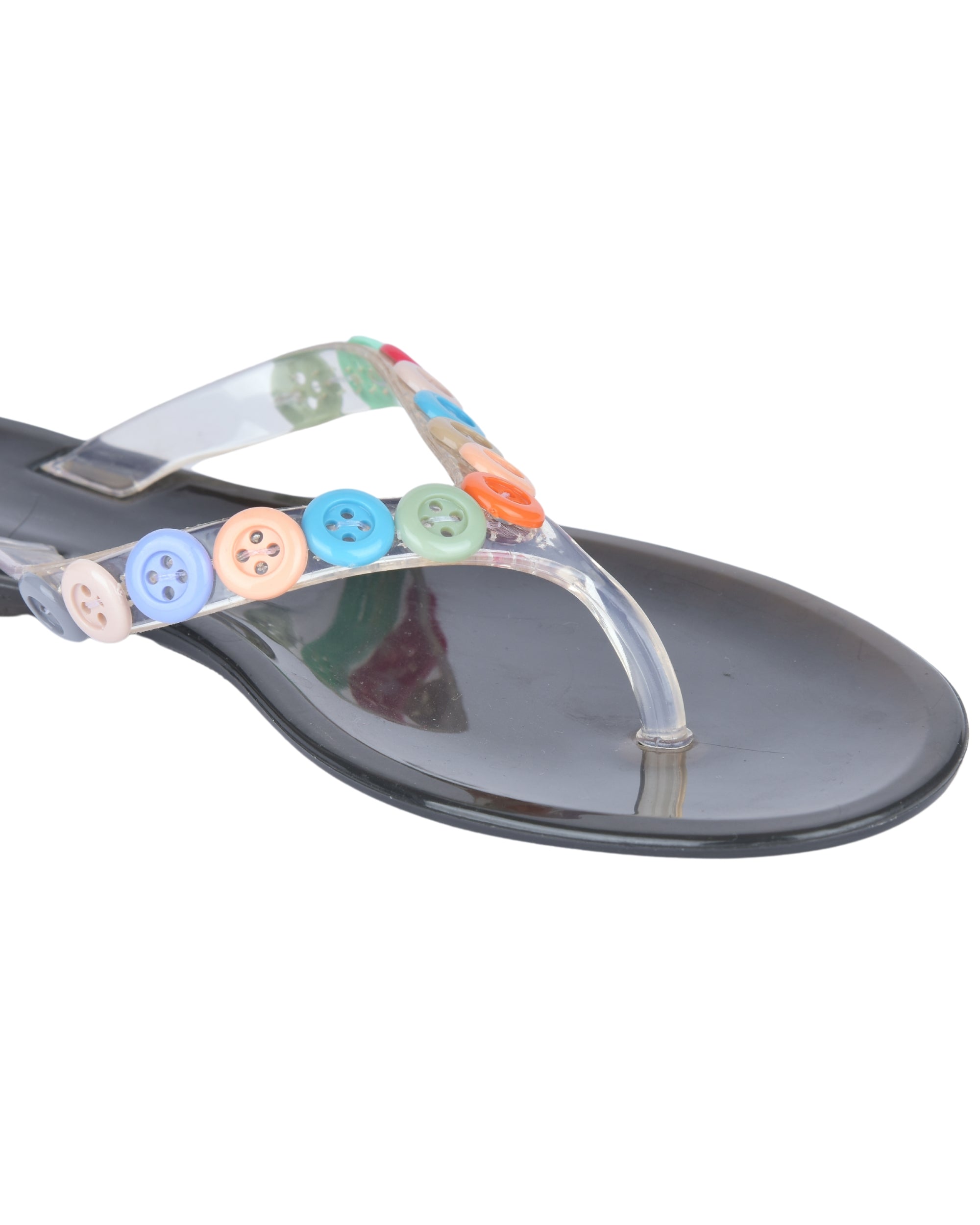 Premsons® Girls Fancy Slippers with Rainbow Button - Stylish Sandals for Kids | Comfortable & Durable Footwear | Cute Dailywear Sandals for Girls