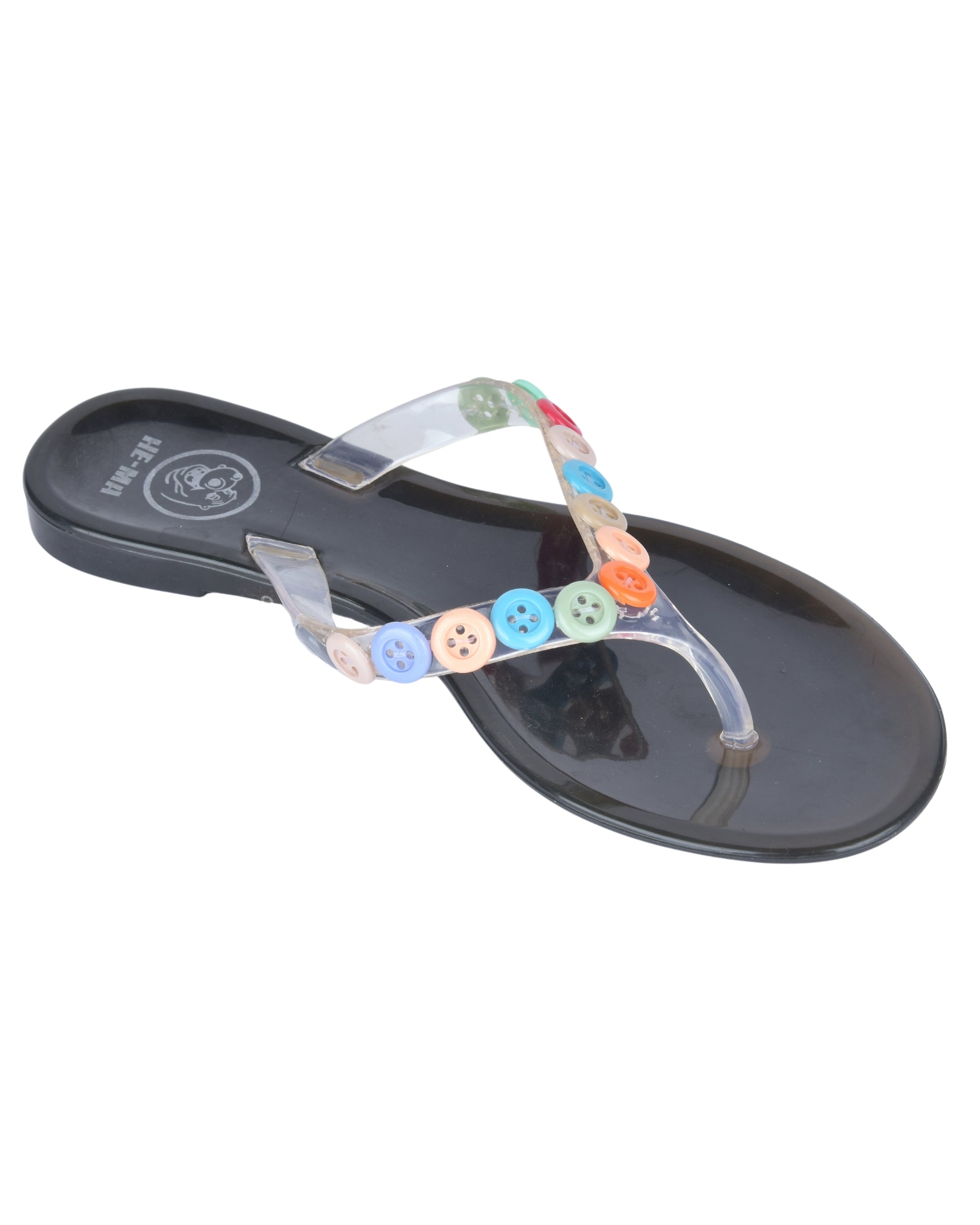 Premsons® Girls Fancy Slippers with Rainbow Button - Stylish Sandals for Kids | Comfortable & Durable Footwear | Cute Dailywear Sandals for Girls