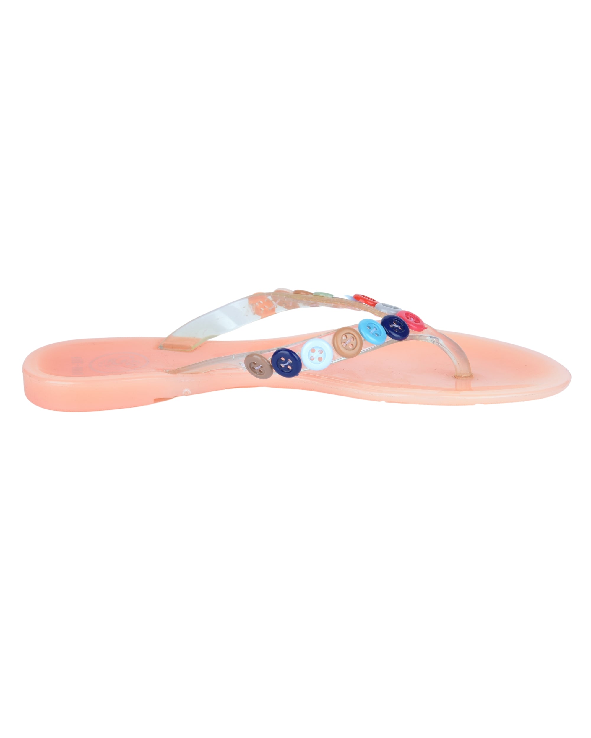 Premsons® Girls Fancy Slippers with Rainbow Button - Stylish Sandals for Kids | Comfortable & Durable Footwear | Cute Dailywear Sandals for Girls