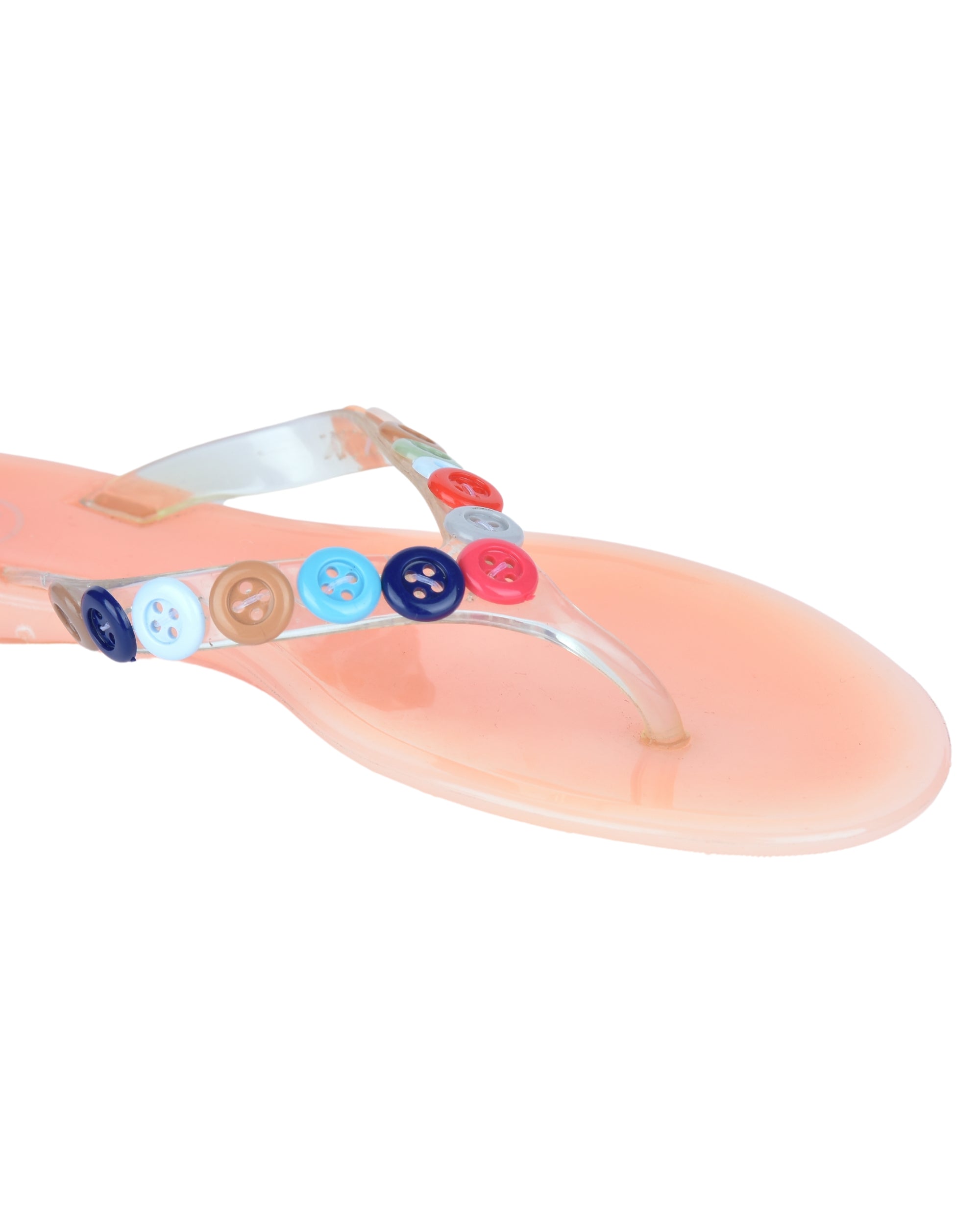 Premsons® Girls Fancy Slippers with Rainbow Button - Stylish Sandals for Kids | Comfortable & Durable Footwear | Cute Dailywear Sandals for Girls