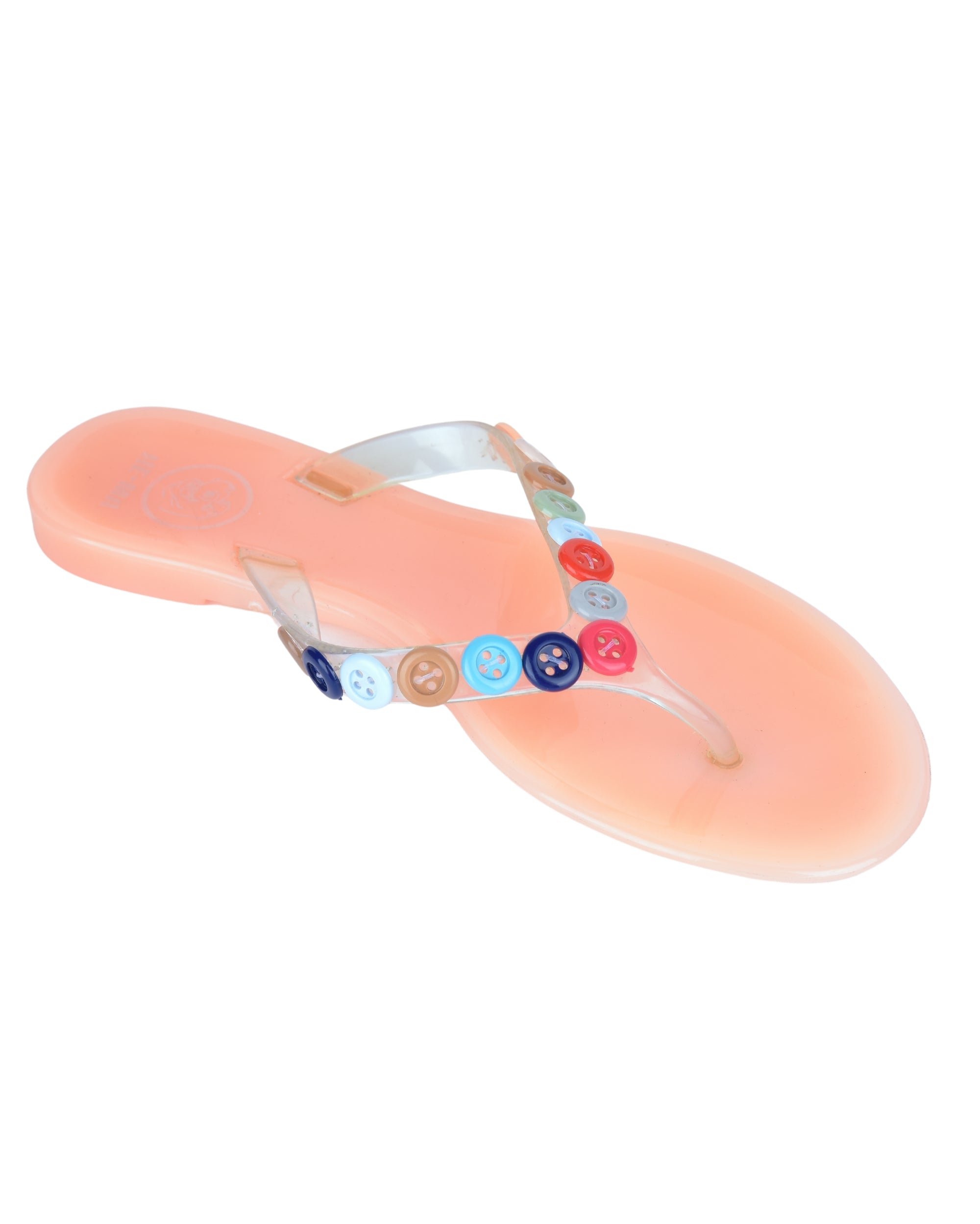 Premsons® Girls Fancy Slippers with Rainbow Button - Stylish Sandals for Kids | Comfortable & Durable Footwear | Cute Dailywear Sandals for Girls