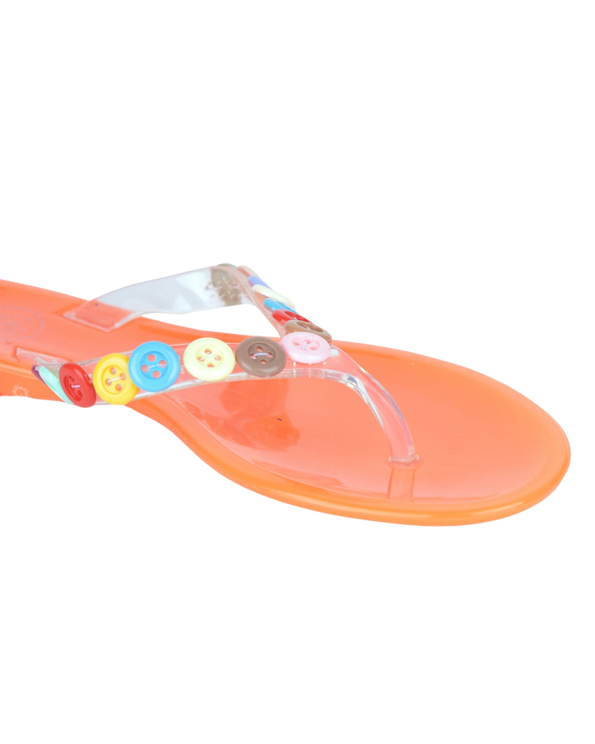 Premsons® Girls Fancy Slippers with Rainbow Button - Stylish Sandals for Kids | Comfortable & Durable Footwear | Cute Dailywear Sandals for Girls