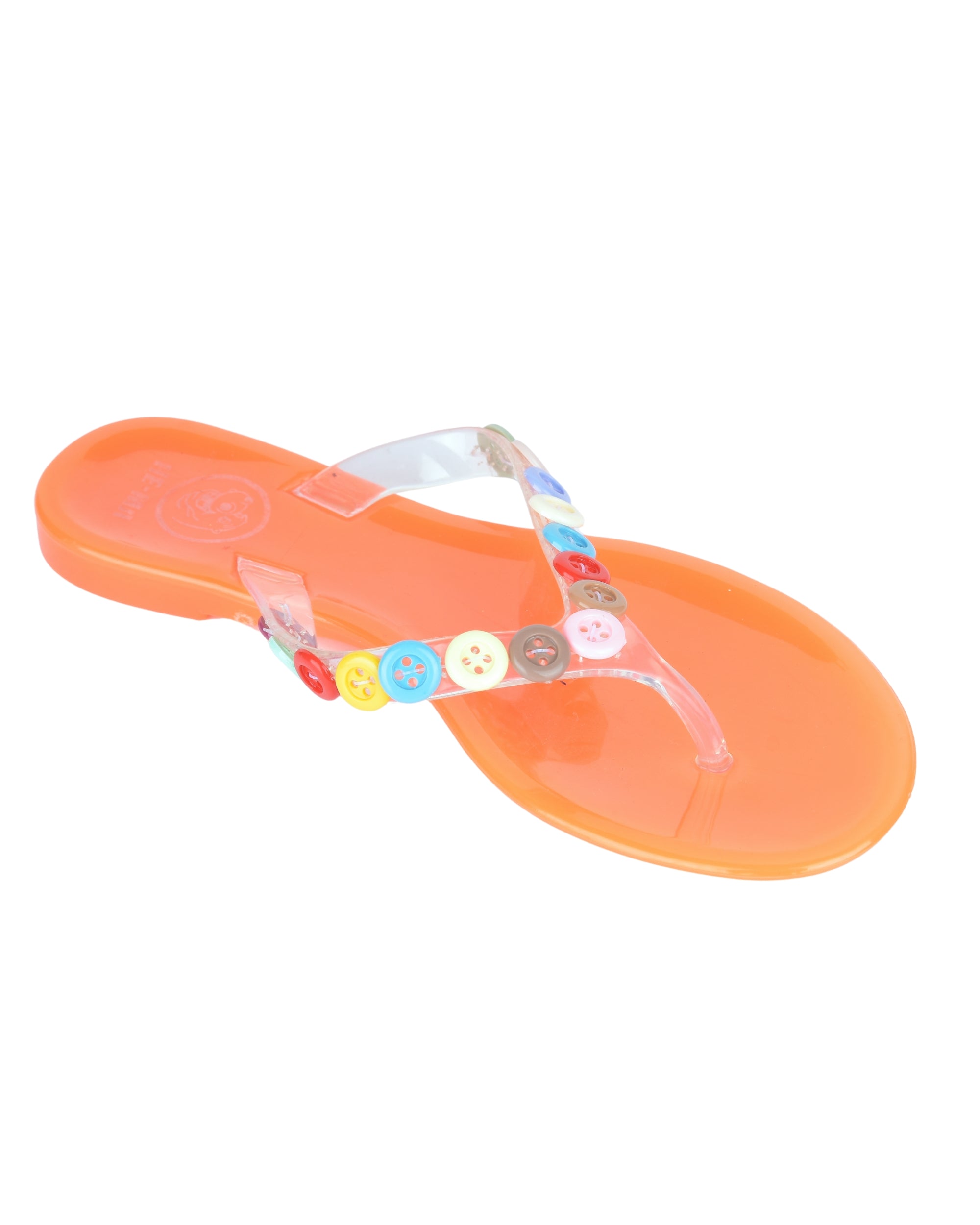 Premsons® Girls Fancy Slippers with Rainbow Button - Stylish Sandals for Kids | Comfortable & Durable Footwear | Cute Dailywear Sandals for Girls