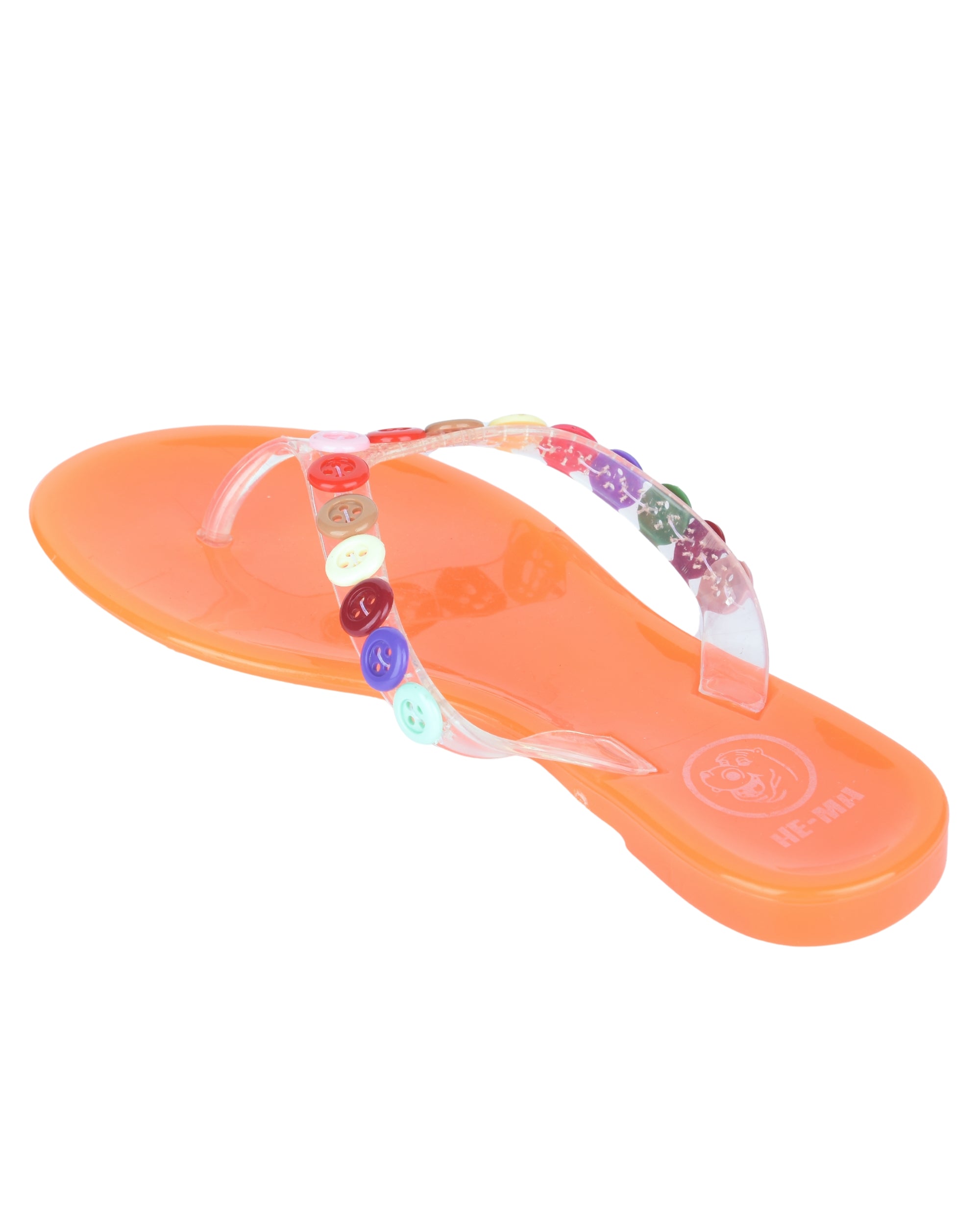 Premsons® Girls Fancy Slippers with Rainbow Button - Stylish Sandals for Kids | Comfortable & Durable Footwear | Cute Dailywear Sandals for Girls