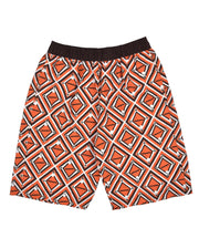 Premsons® Men's Printed Swim Shorts with Pockets, Adjustable Drawstring, Quick-Dry Fabric & Comfortable Fit – Beach & Pool Wear -Orange - 30 Size