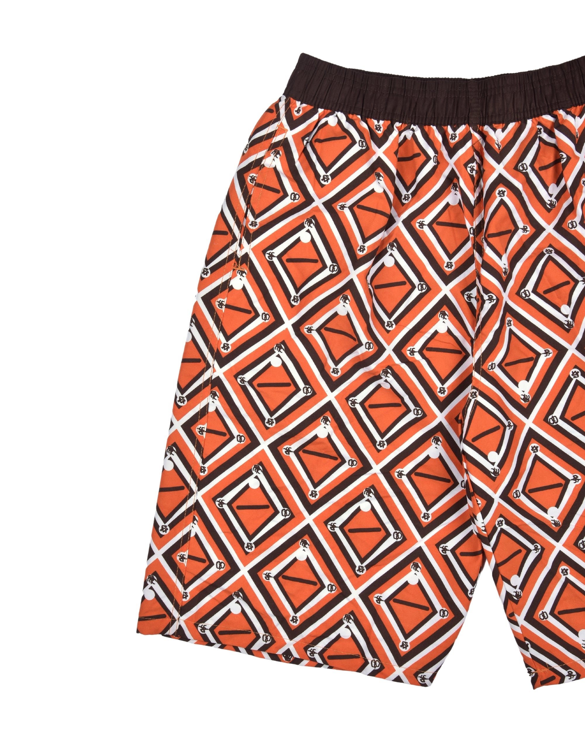 Premsons® Men's Printed Swim Shorts with Pockets, Adjustable Drawstring, Quick-Dry Fabric & Comfortable Fit – Beach & Pool Wear -Orange - 30 Size