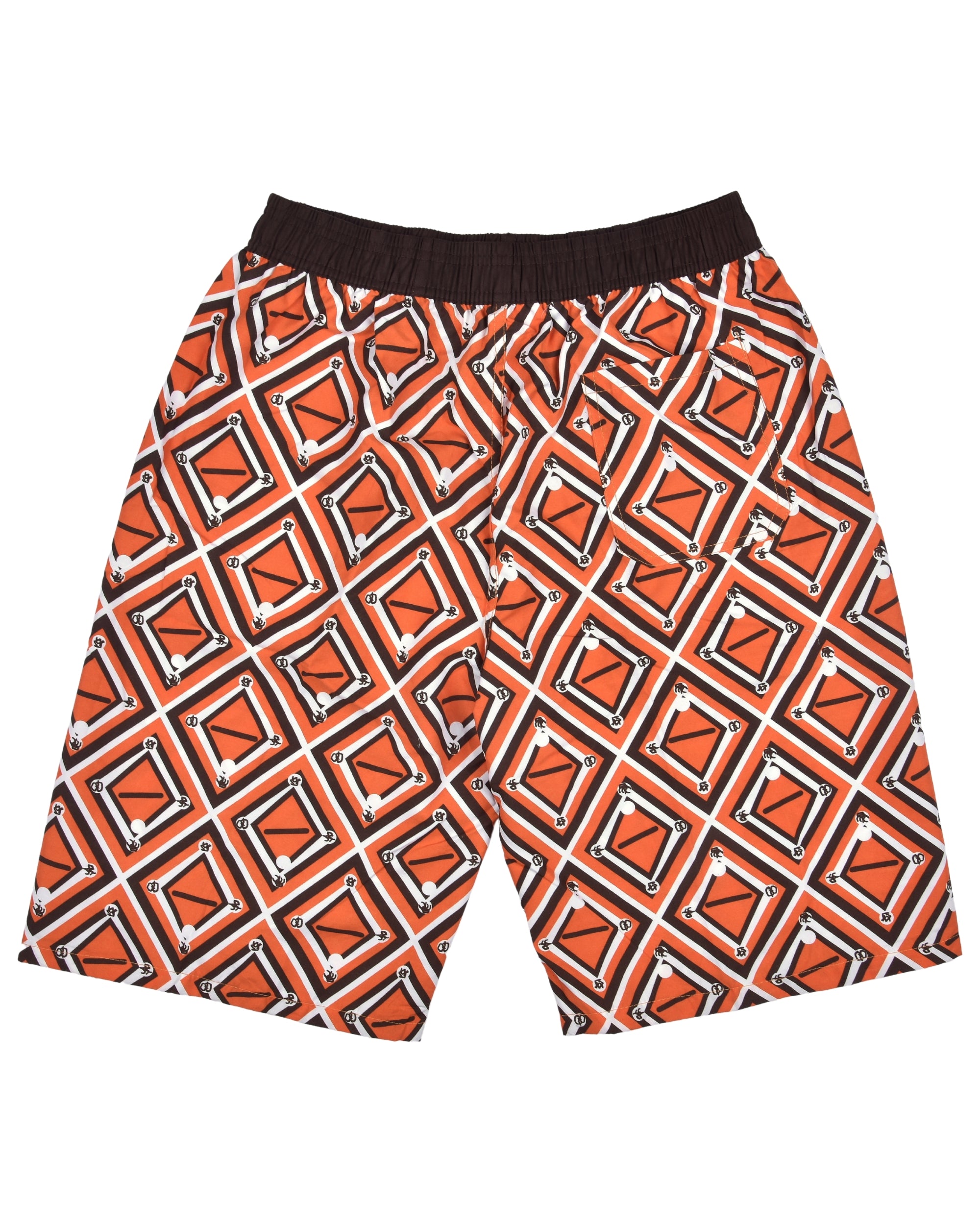 Premsons® Men's Printed Swim Shorts with Pockets, Adjustable Drawstring, Quick-Dry Fabric & Comfortable Fit – Beach & Pool Wear -Orange - 30 Size