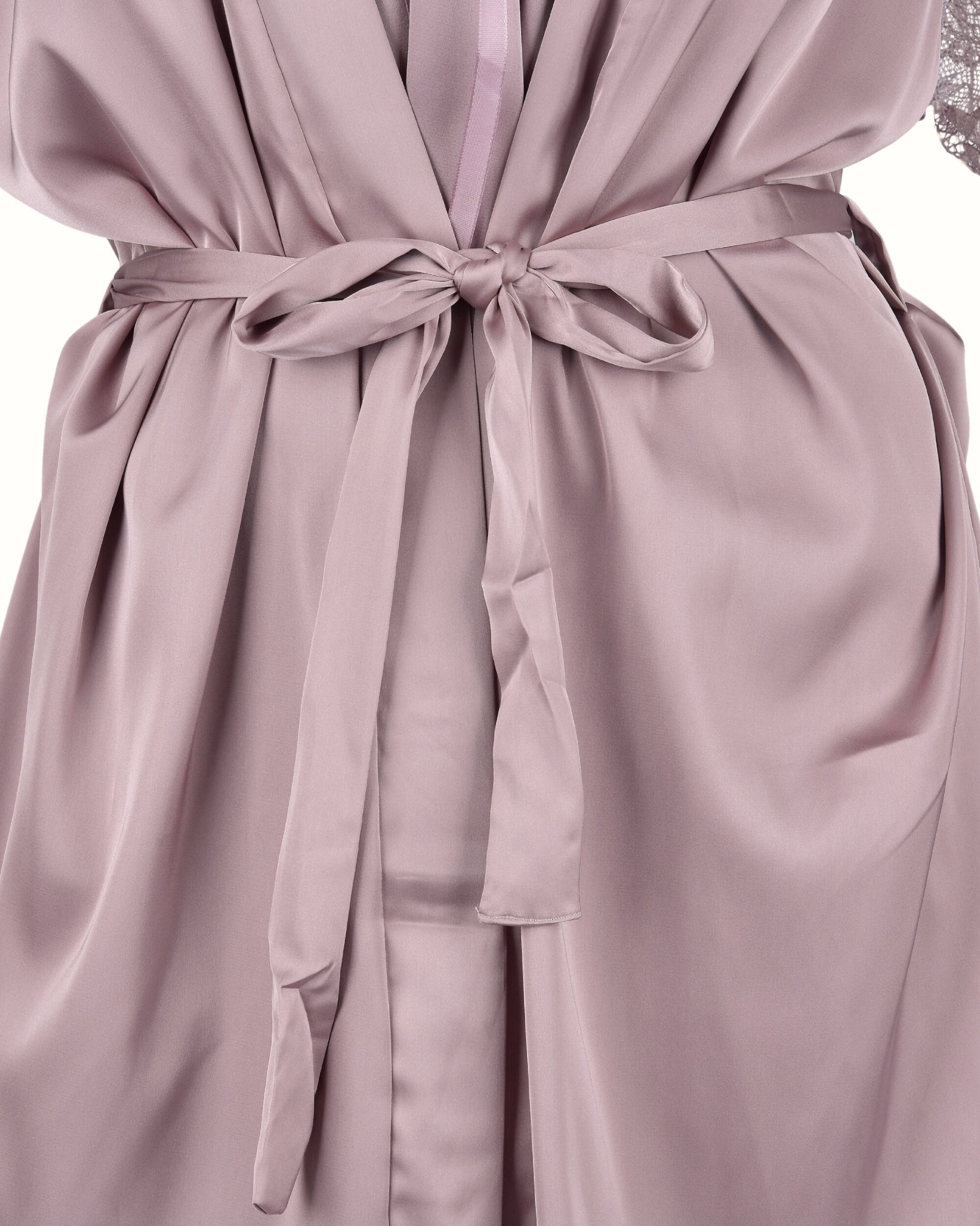 Premsons® Women's Satin & Lace Nightdress | Short Sleeve Nightwear with Bow & Floral Lace Trim – Soft & Elegant Sleepwear
