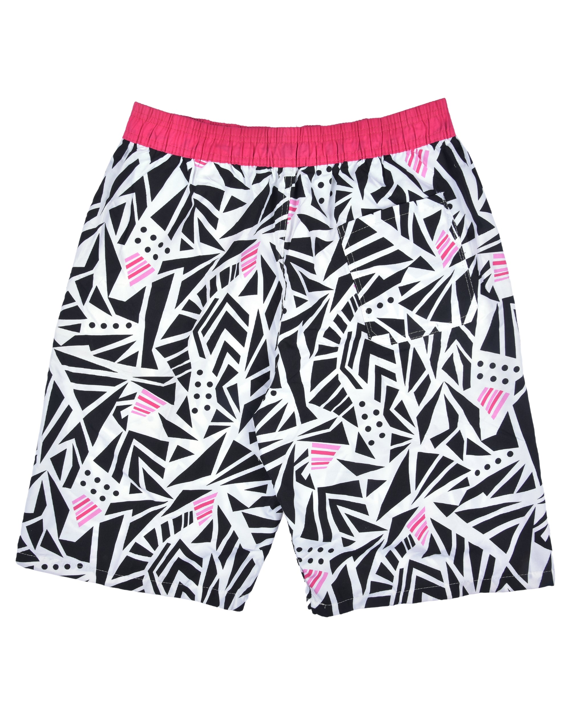 Premsons® Men's Printed Swim Shorts with Pockets, Adjustable Drawstring, Quick-Dry Fabric & Comfortable Fit – Beach & Pool Wear -White Pink - 32 Size