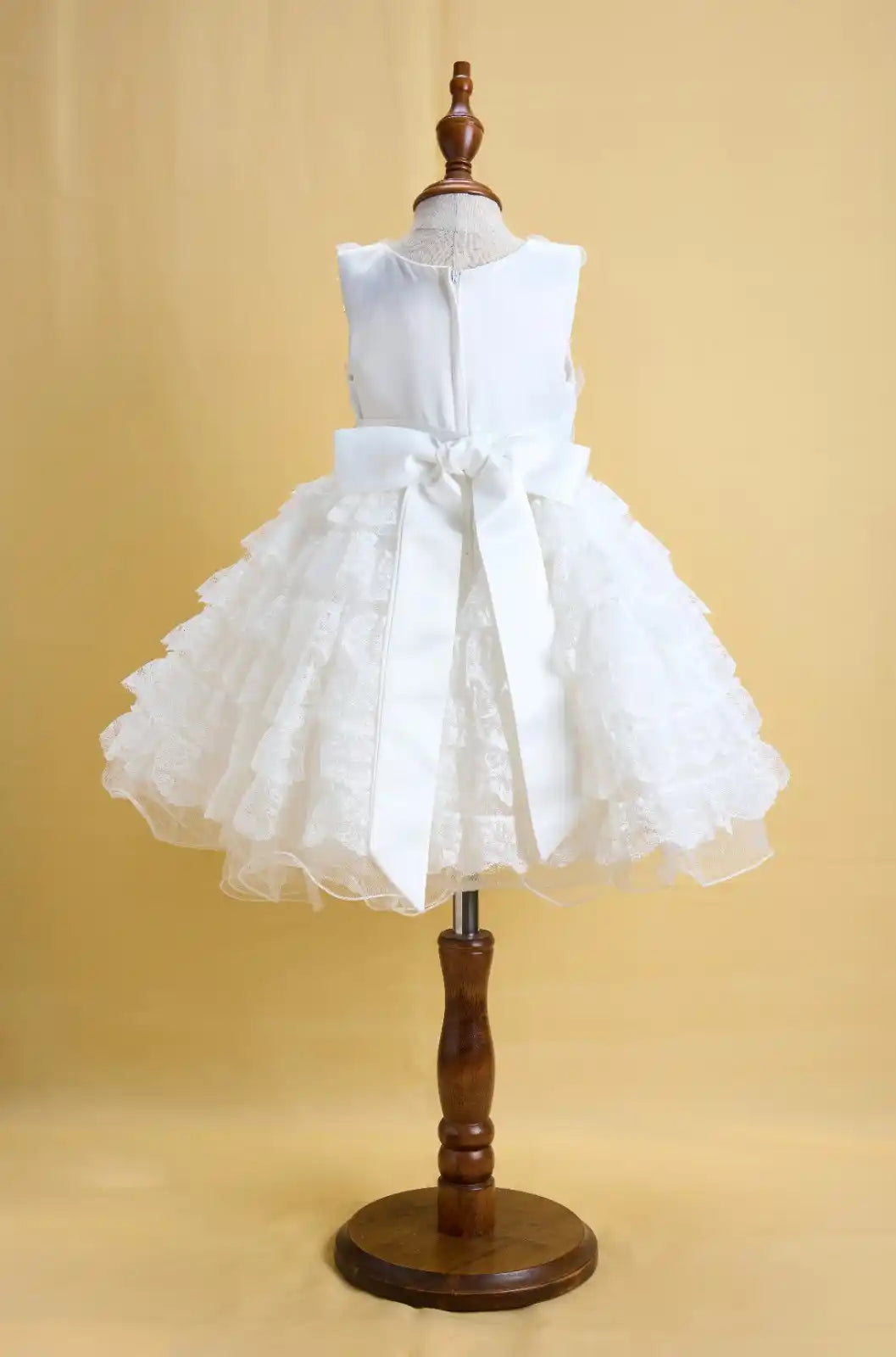 Premsons® White Butterfly Gown – Diamond & Pearl Bodice, Tulle Layers
