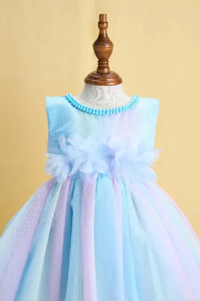 Premsons® Pastel Party Dress for Girls – Tulle, Sleeveless, Floral