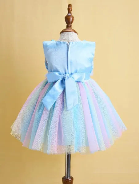 Premsons® Pastel Party Dress for Girls – Tulle, Sleeveless, Floral