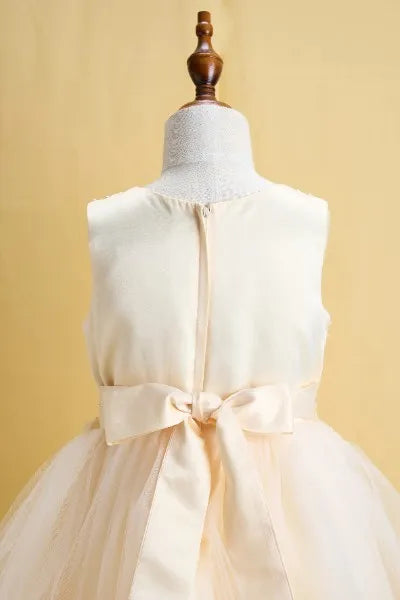 Premsons® White Pearl & Rose Gown – Full-Length, Sleeveless, Beaded