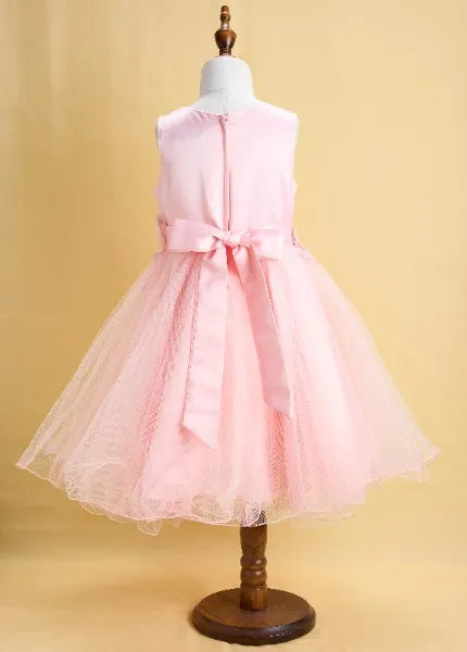 Premsons® Pink Rose Pearl Gown – Full-Length, Beaded, Sleeveless Dress