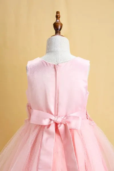 Premsons® Pink Rose Pearl Gown – Full-Length, Beaded, Sleeveless Dress