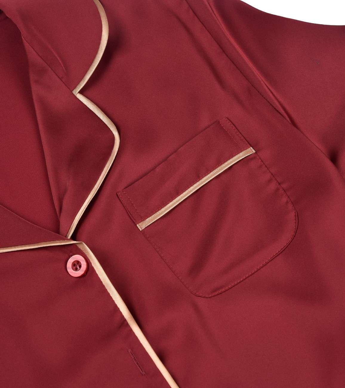 Premsons® Satin-Smooth Silk Nightwear Set - Relaxed Fit Pajamas with Button Shirt with Lining