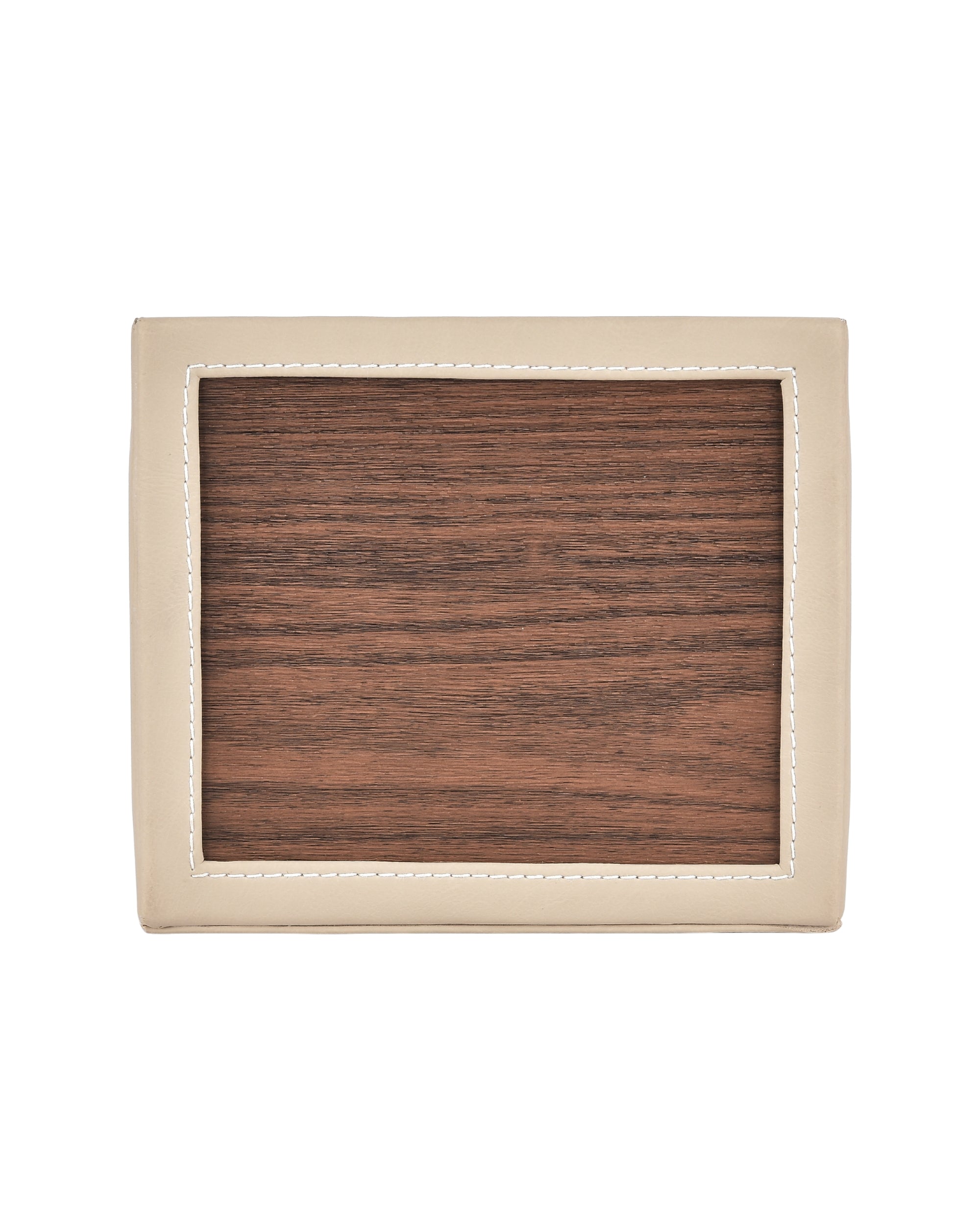 Premsons® Remote Holder Artificial Leather with Wooden Finish – 3 Section Tabletop Organizer for TV, AC & Office Desk Accessories – Compact & Stylish Storage Solution for Home & Office