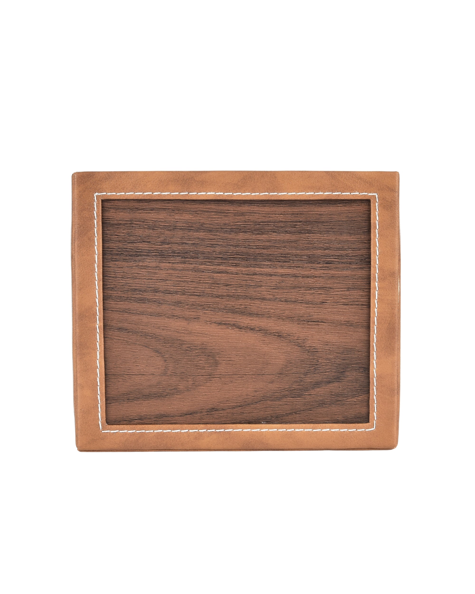 Premsons® Remote Holder – 3 Section Tabletop Organizer in Light Brown | Faux Leather with Refined Wooden Finish | Decorative & Practical Organizer