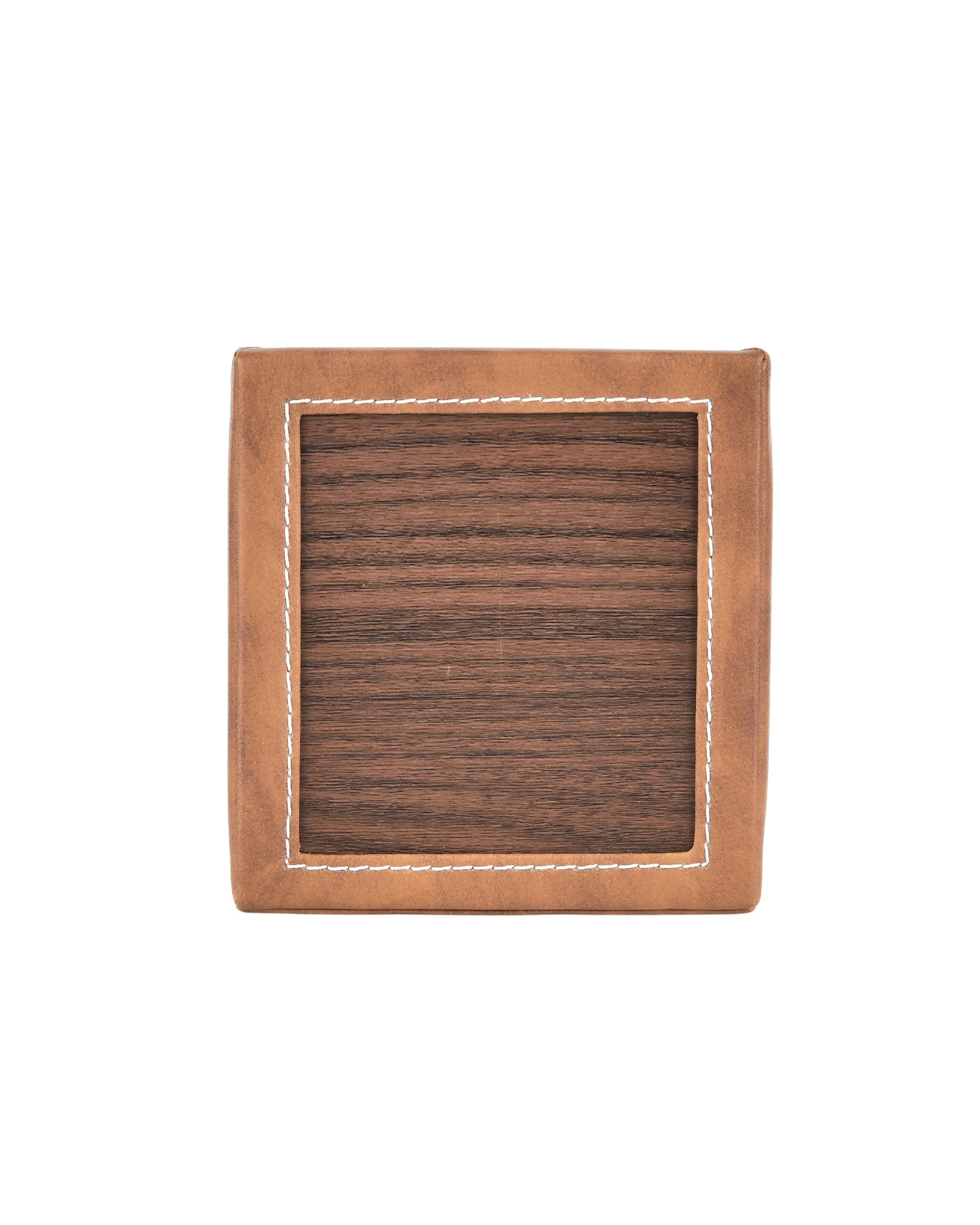 Premsons® Classic Remote Holder – 3 Section Tabletop Organizer in Light Brown | Faux Leather with Refined Wooden Finish | Decorative & Practical Organizer