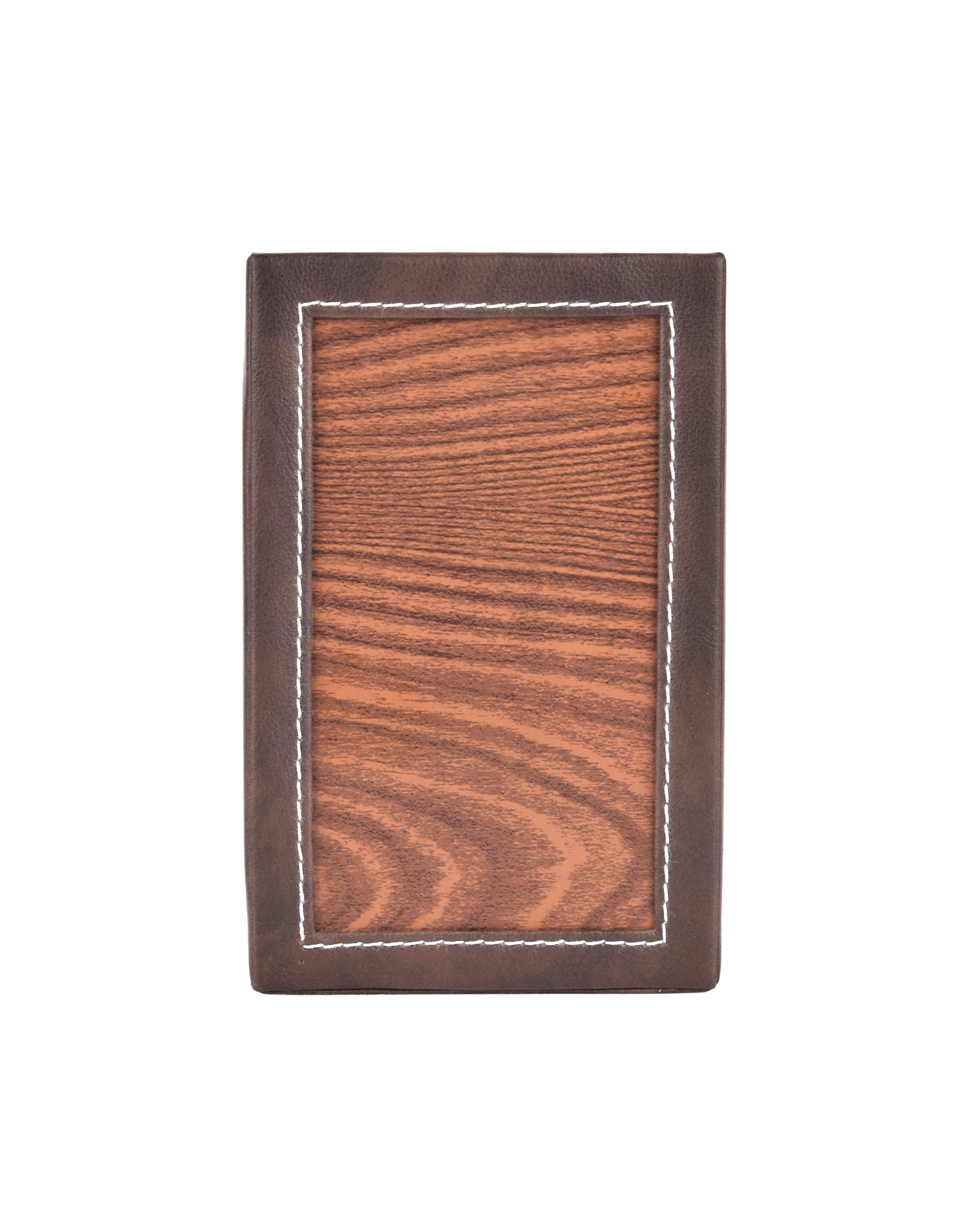 Premsons® Remote Holder Artificial Leather with Wooden Finish – 4 Section Tabletop Organizer for TV, AC & Office Desk Accessories – Compact & Stylish Storage Solution for Home & Office