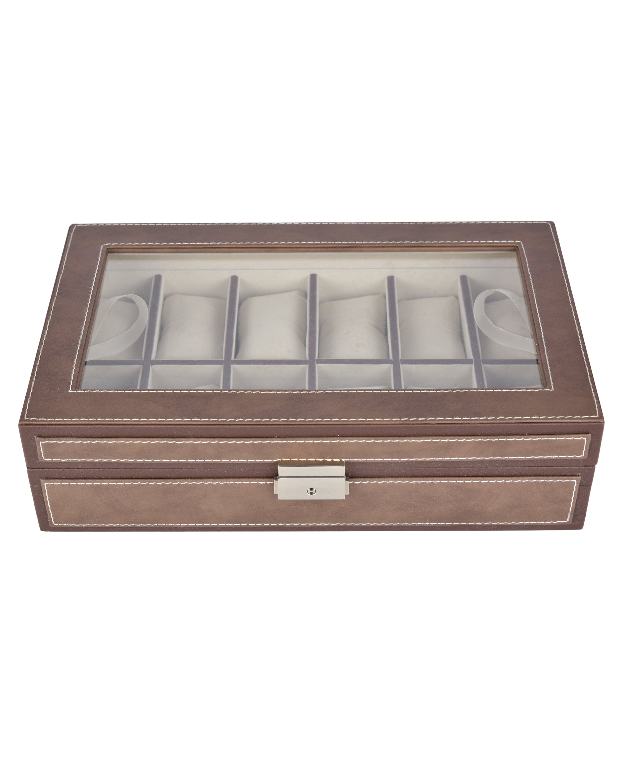 Premsons® Watch Box Holder Premium Vegan Leather 12-Slot and Organizer Case for Men and Women | Elegant Storage for Watches - Brown