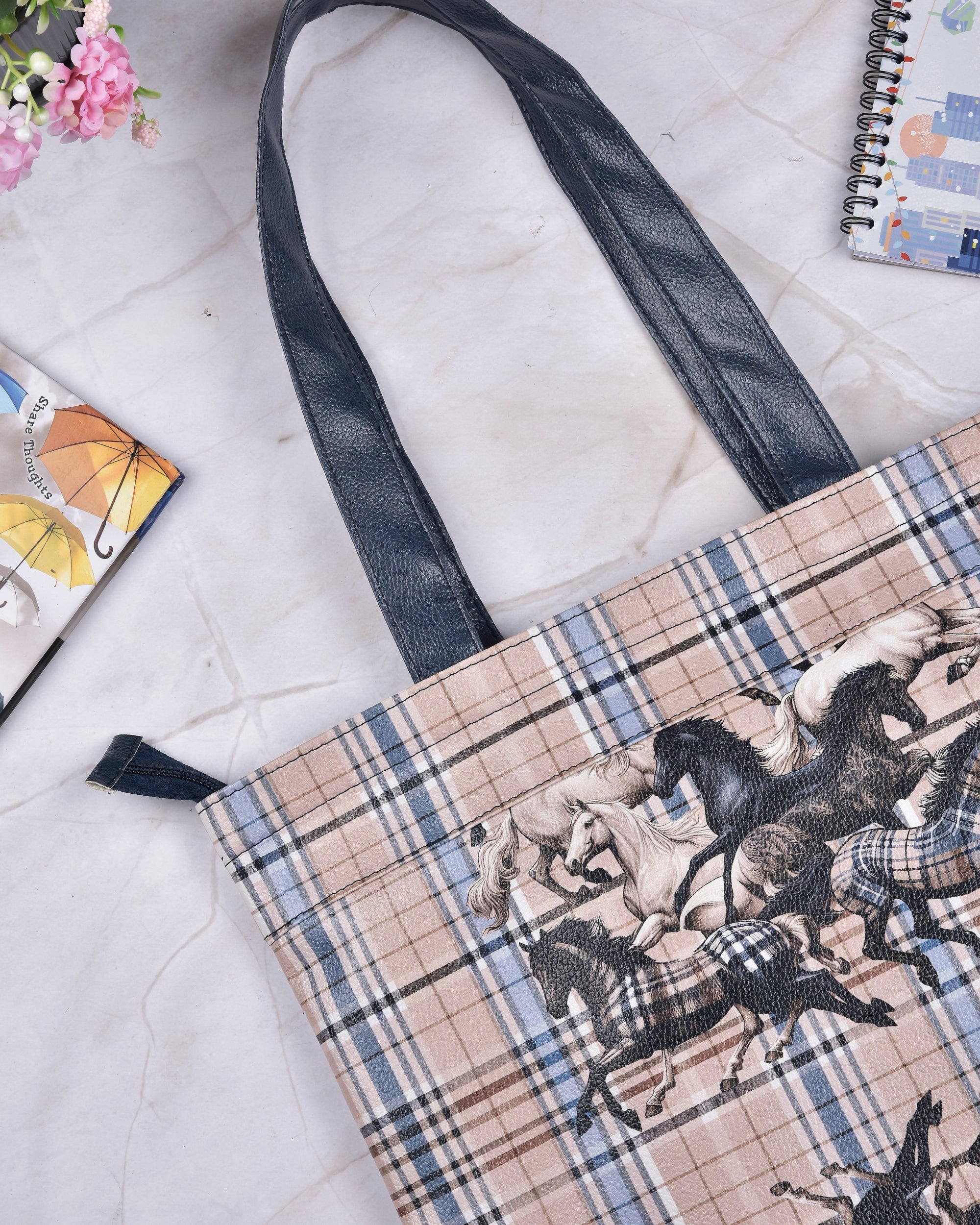 Premsons® Horses Print Tote Bag – Stylish & Durable Shoulder Bag for Shopping, Travel, Office & Everyday Use
