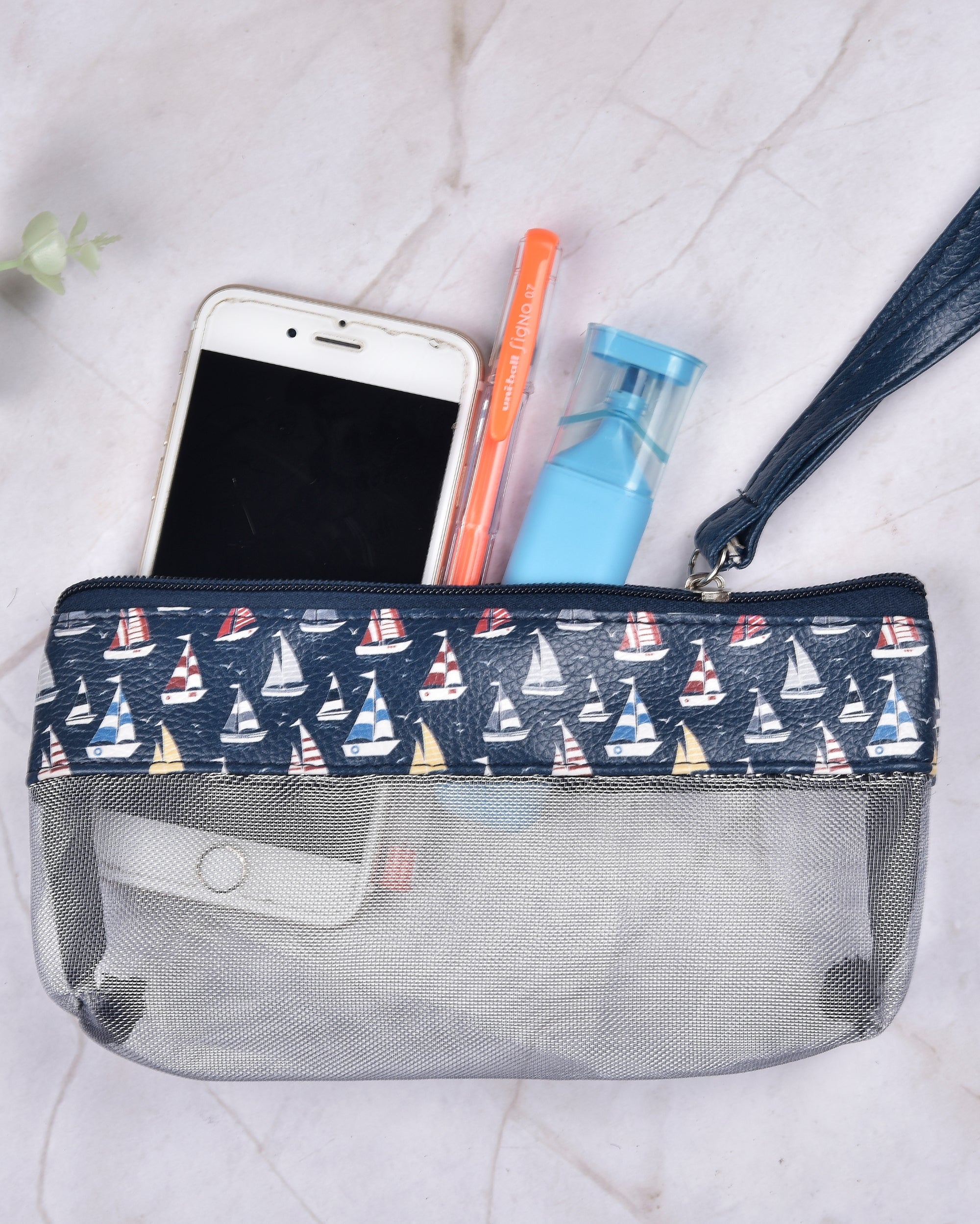 Premsons® Sailboats Net Pouch – Lightweight, Stylish & Durable Organizer Bag