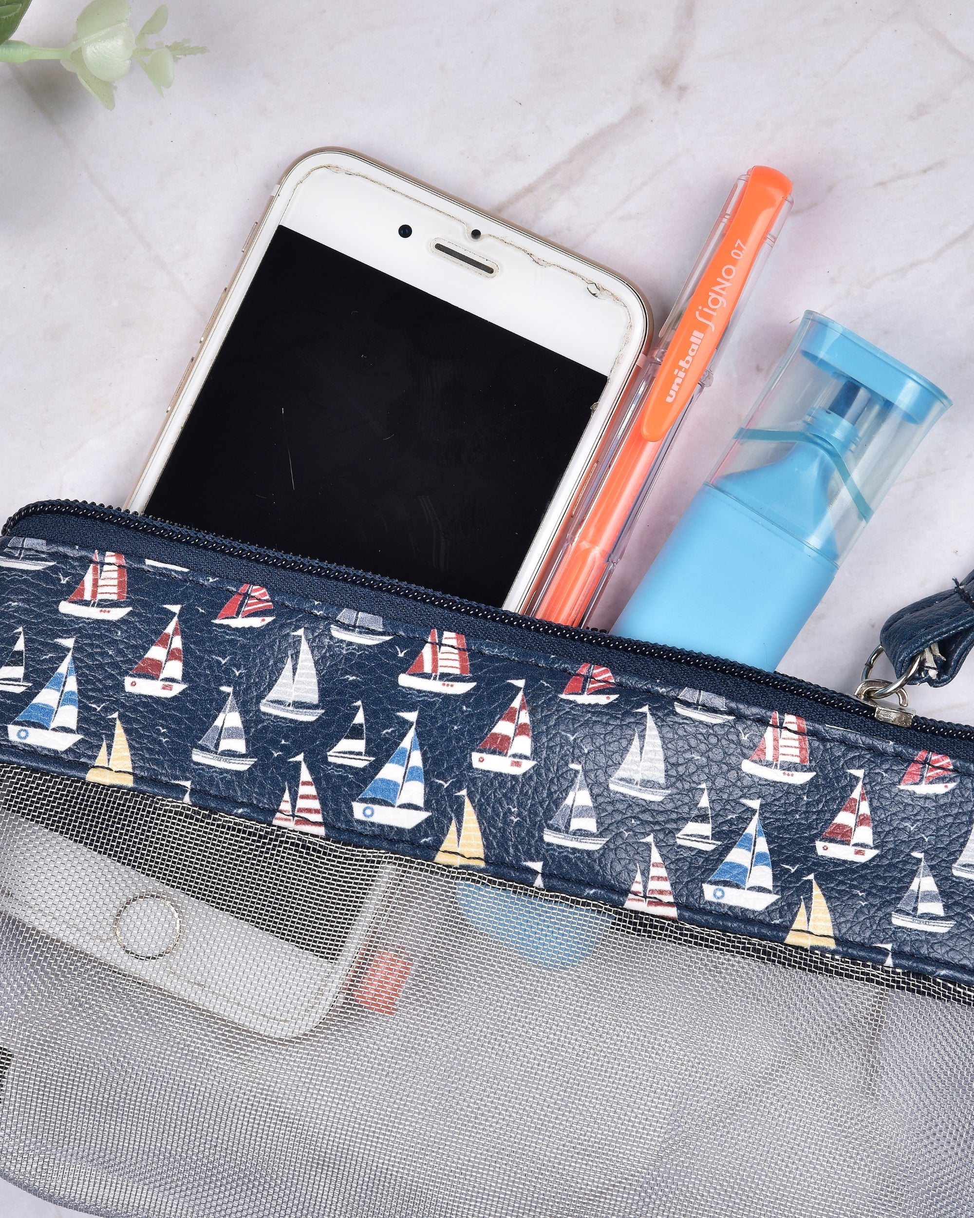 Premsons® Sailboats Net Pouch – Lightweight, Stylish & Durable Organizer Bag