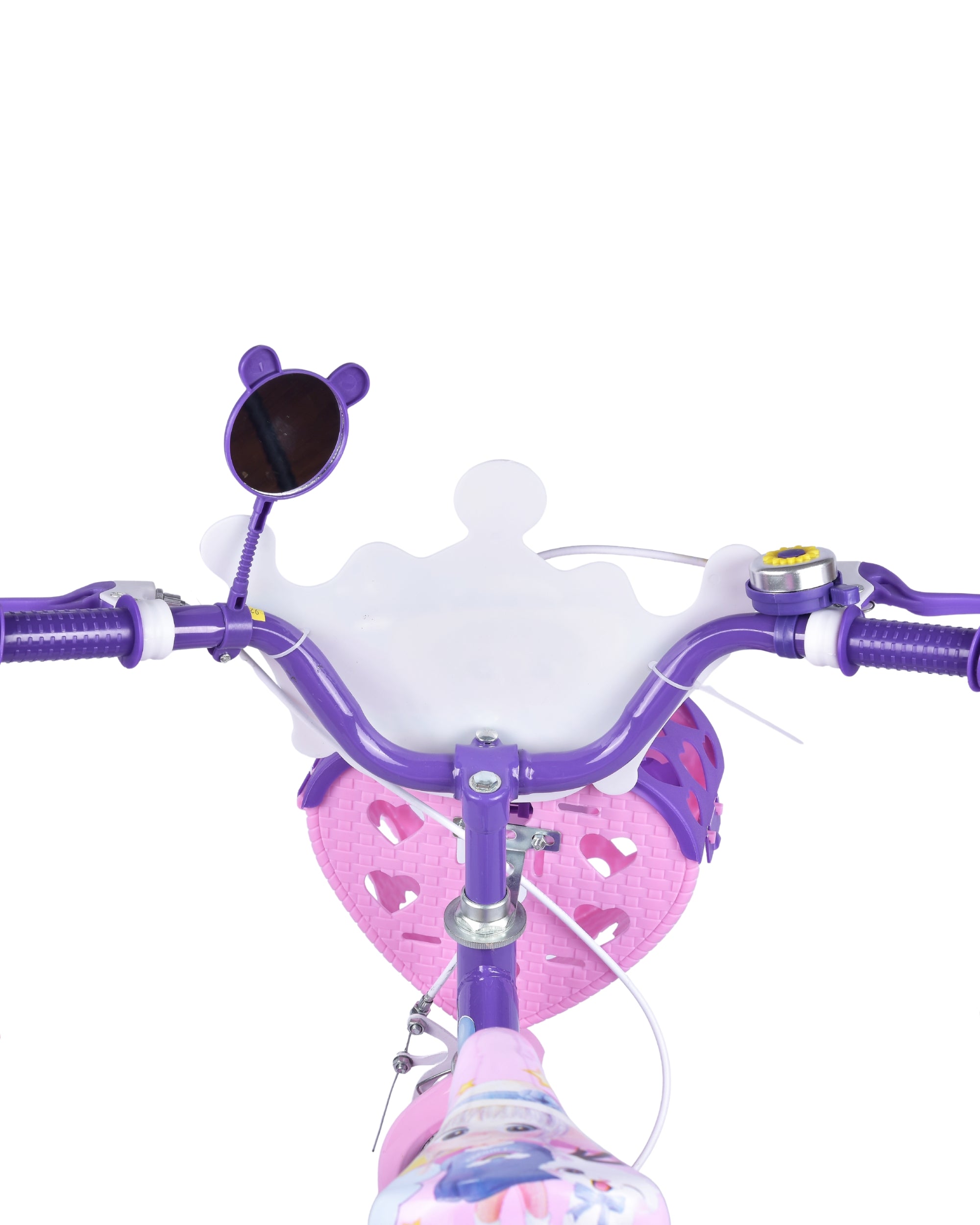 Premsons® Lavender Kids Bicycle with Training Wheels – Girls’ Bike with Heart-Shaped Basket, Rear Doll Seat & Colorful Handlebar Streamers
