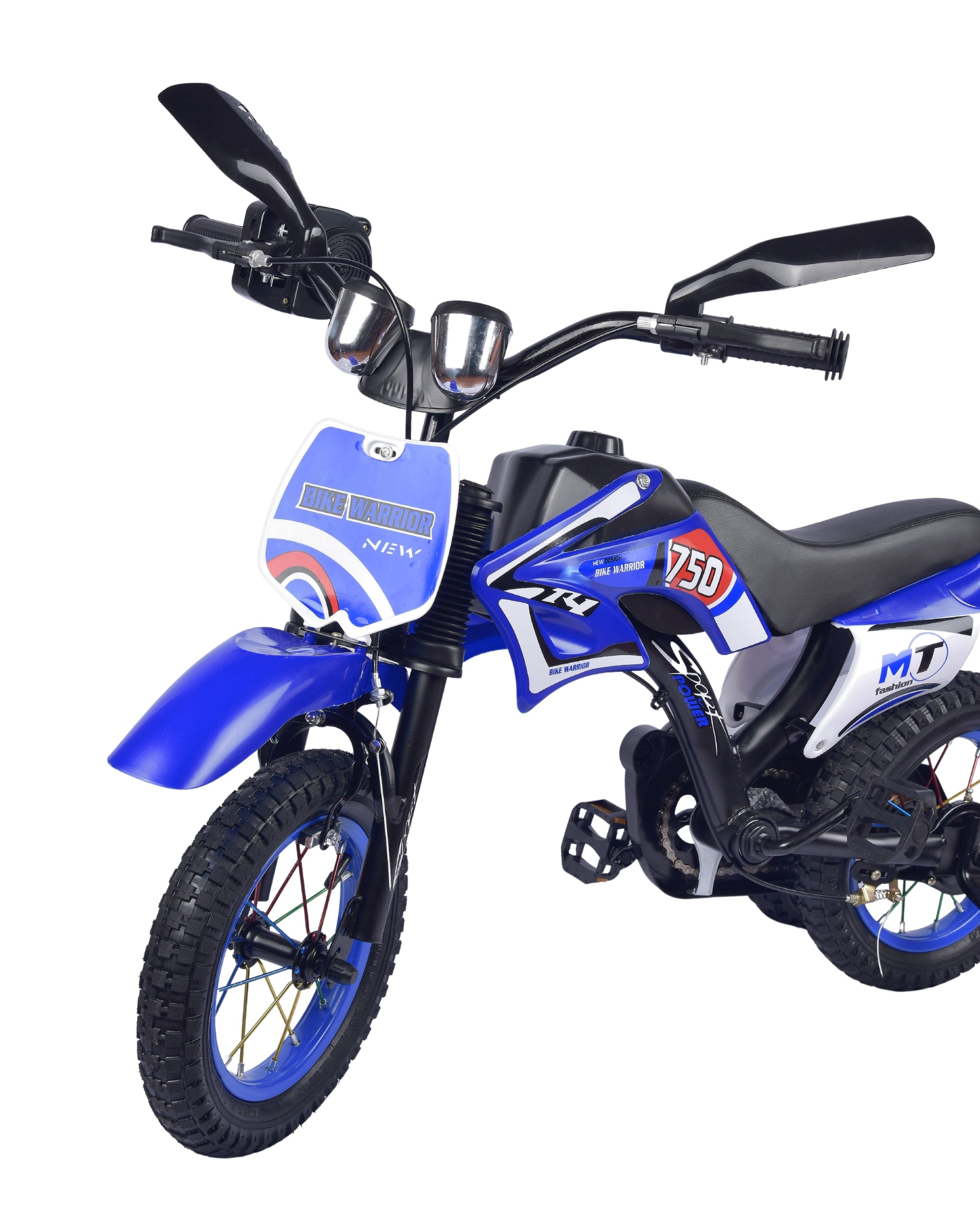 Premsons® Kids Cycle Motorcycle-Style with Training Wheels – Sturdy Frame Bicycle for Boys & Girls – Durable & Stylish Design for Outdoor Fun – Blue