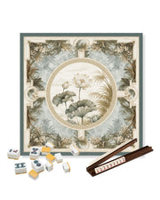 Premsons® Imperial Lotus Mahjong Table Mat – Premium Anti-Slip Square Gaming & Decorative Mat - 23 x 23 inch - Versatile Non-Slip Play Surface