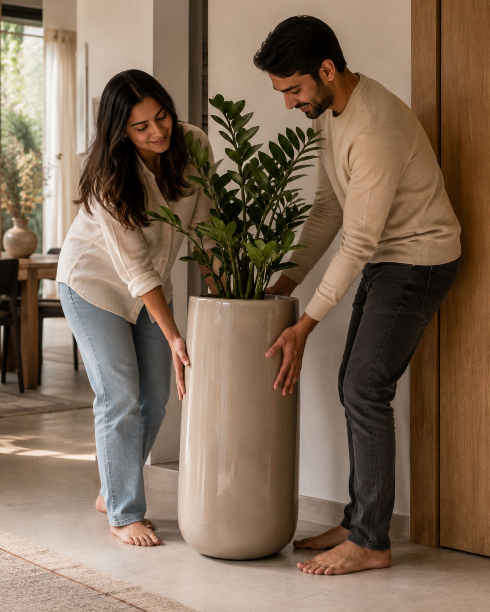 Premsons® Large Beige Planter for Indoor Plants