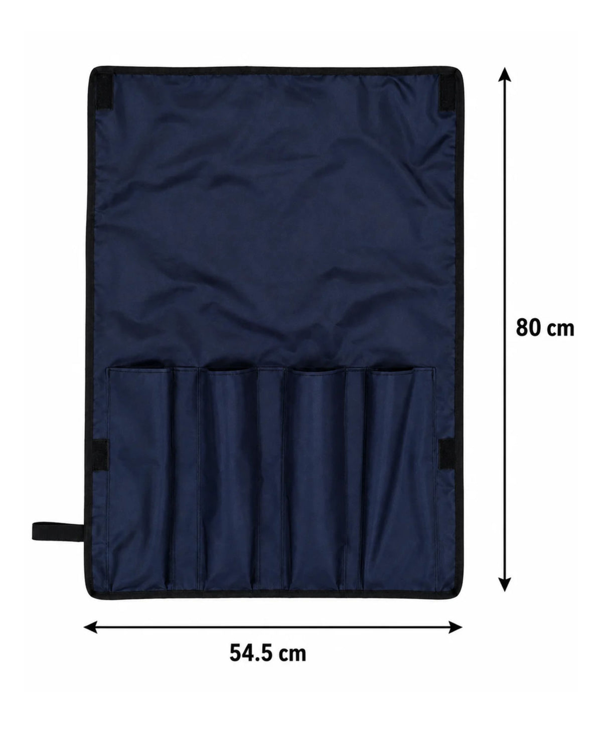 Dark blue mahjong rack cover with front strip pockets and side carry strap