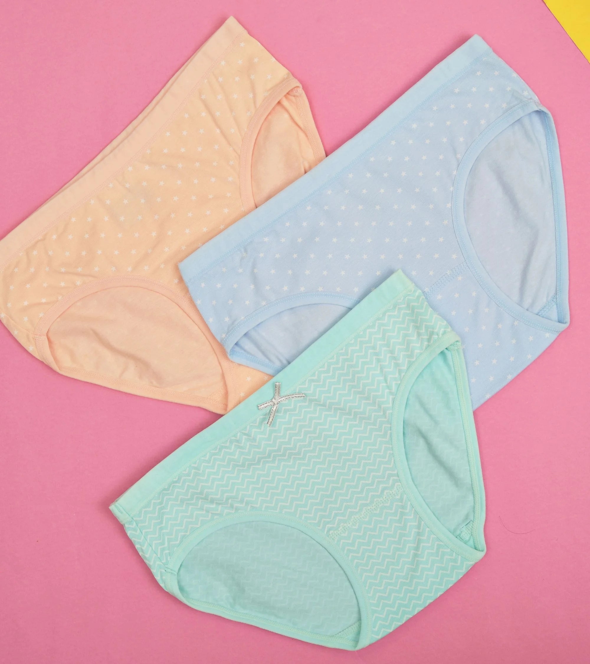 Premsons® Set of 3 Girls’ Cotton Underwear – Assorted Colours, Everyday Essentials