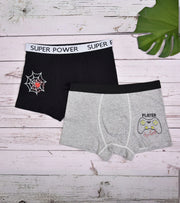 Premsons® Set of 2 Boys' Boxer Shorts – Comfy Fit in Playful Prints